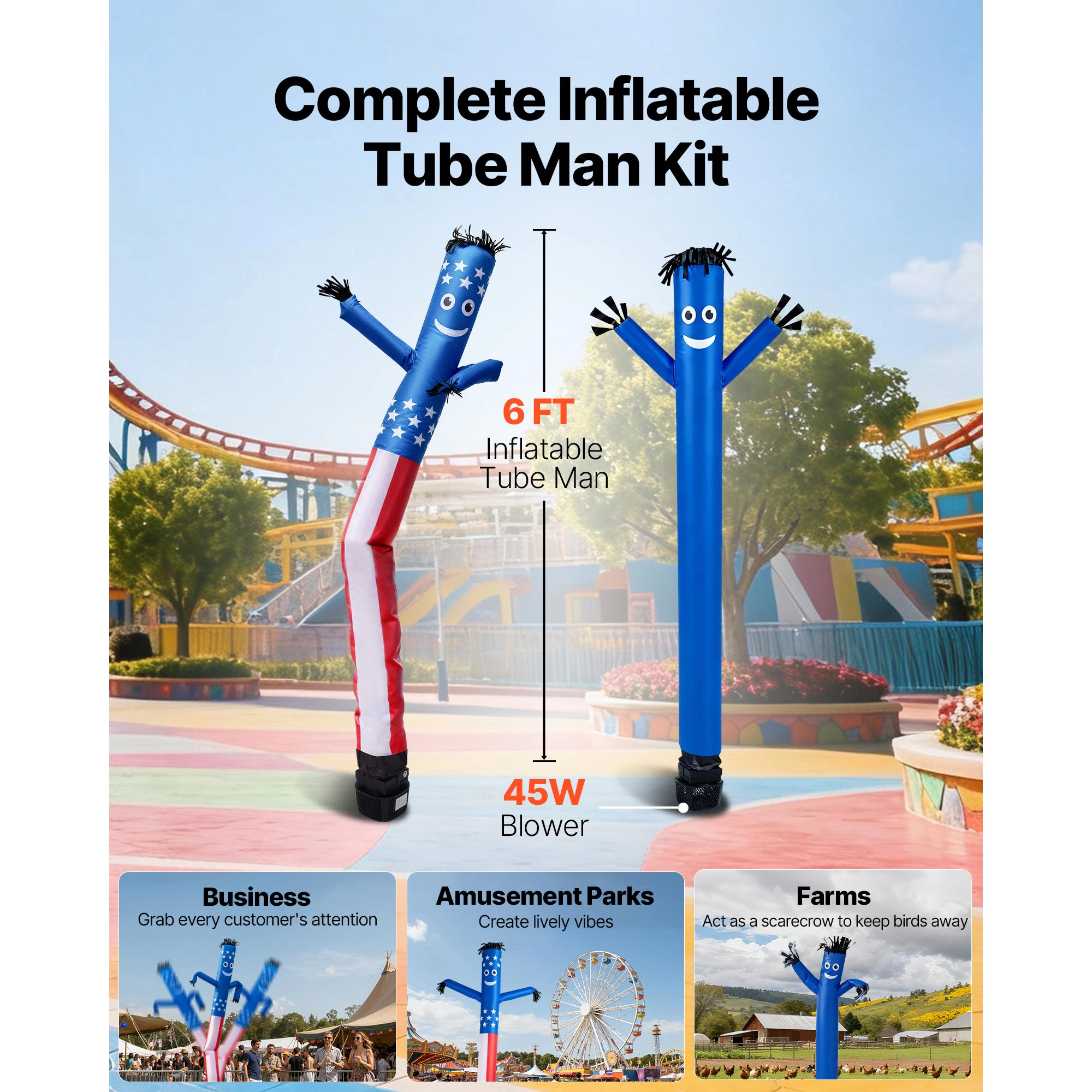 HONGGE Inflatable Tube Man with Blower Wacky Waving Wind Flying Dancing Guy IPX3 Waterproof