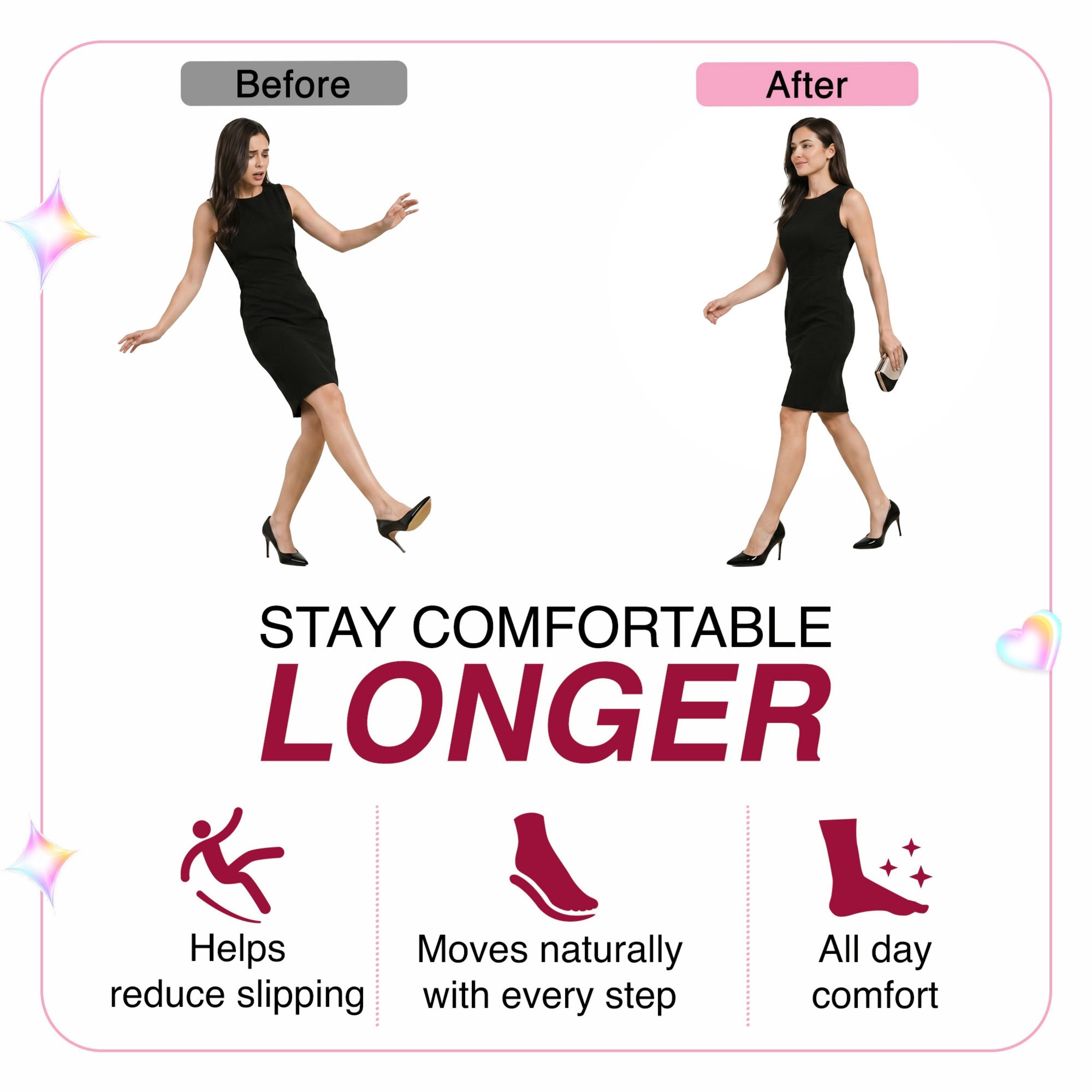LECHERY Women's 2-Pack No-Slip Shoe Pads – Anti-Slip Grips