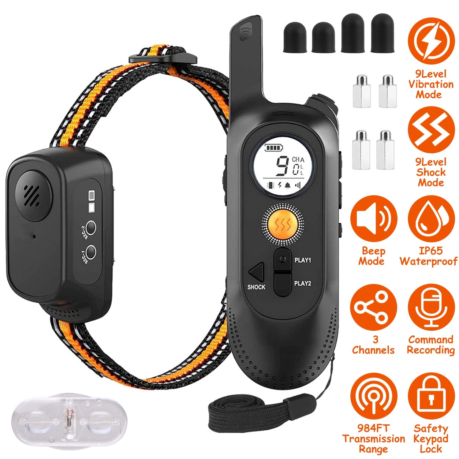 GBruno Waterproof 3-Channel Dog Training Collar