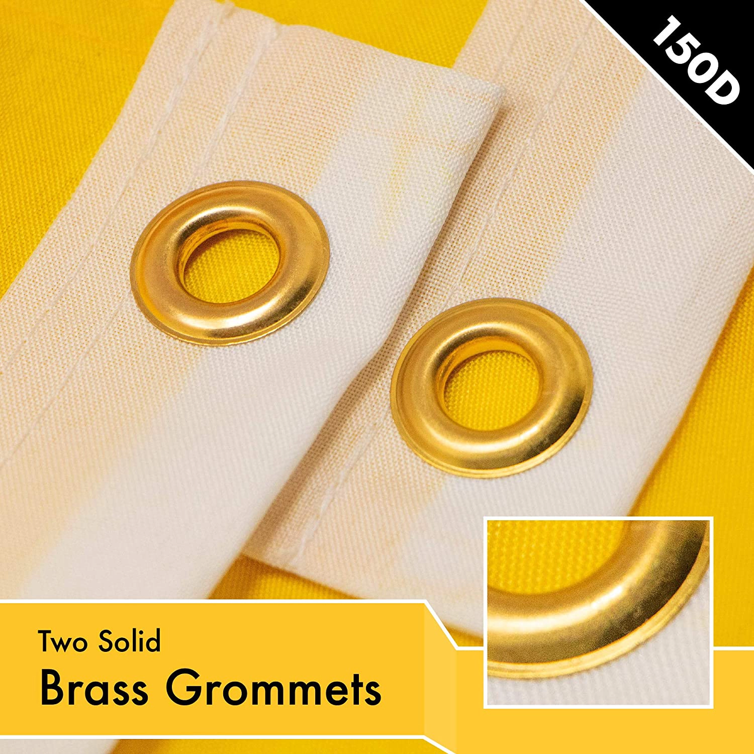 G128 Golden Yellow Solid Flag - 3x5 feet, 150D Polyester, Dye-Sublimated, Brass Grommets