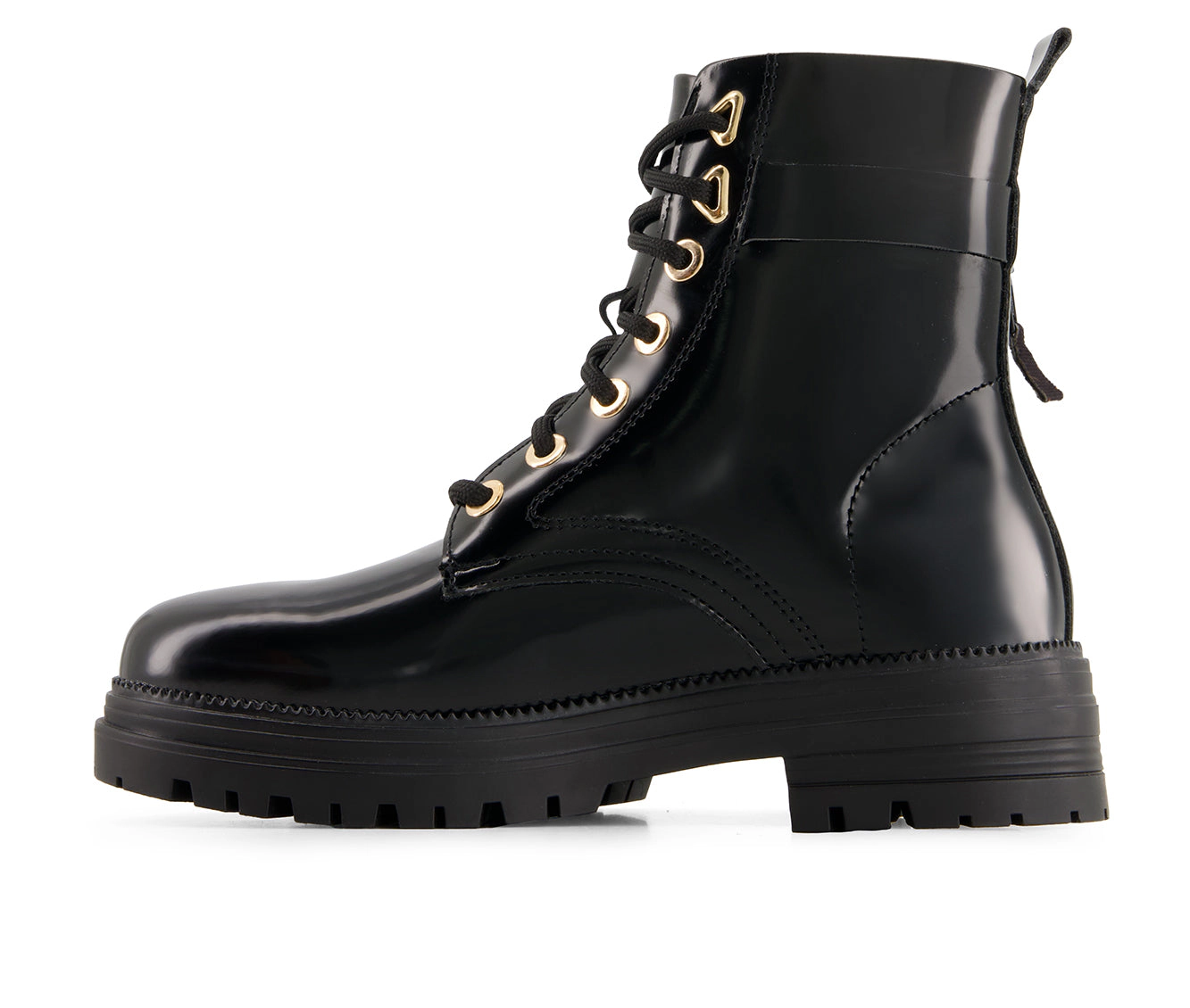 Andrea Womens Patent Boots With Bag