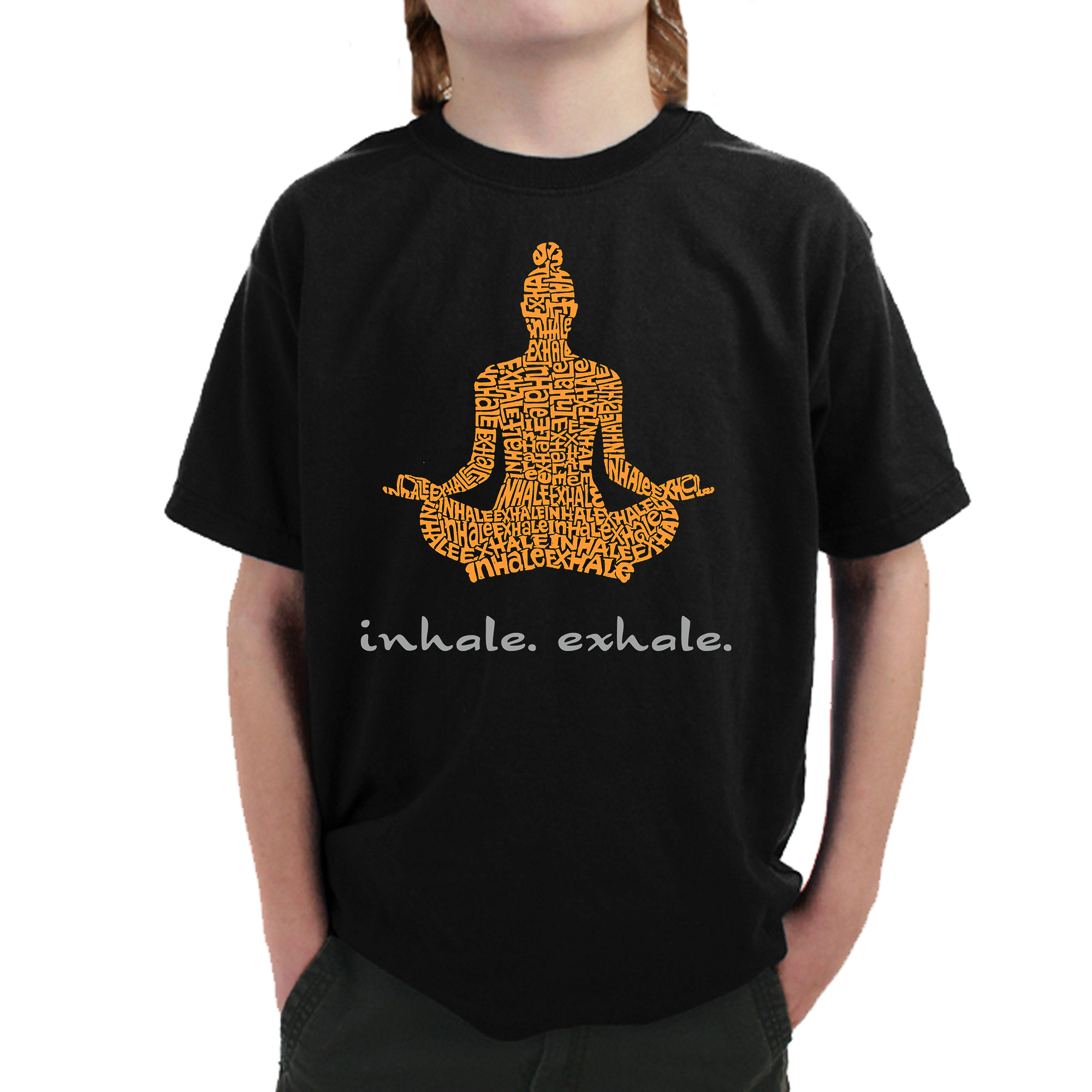 LA Pop Art Boy's Word T-Shirt - Inhale Exhale