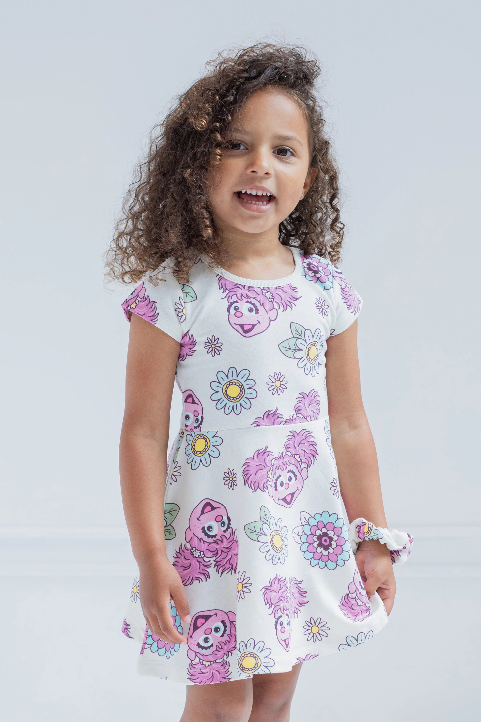 Sesame Street Girls' 2-Piece Skater Dress and Scrunchie Set