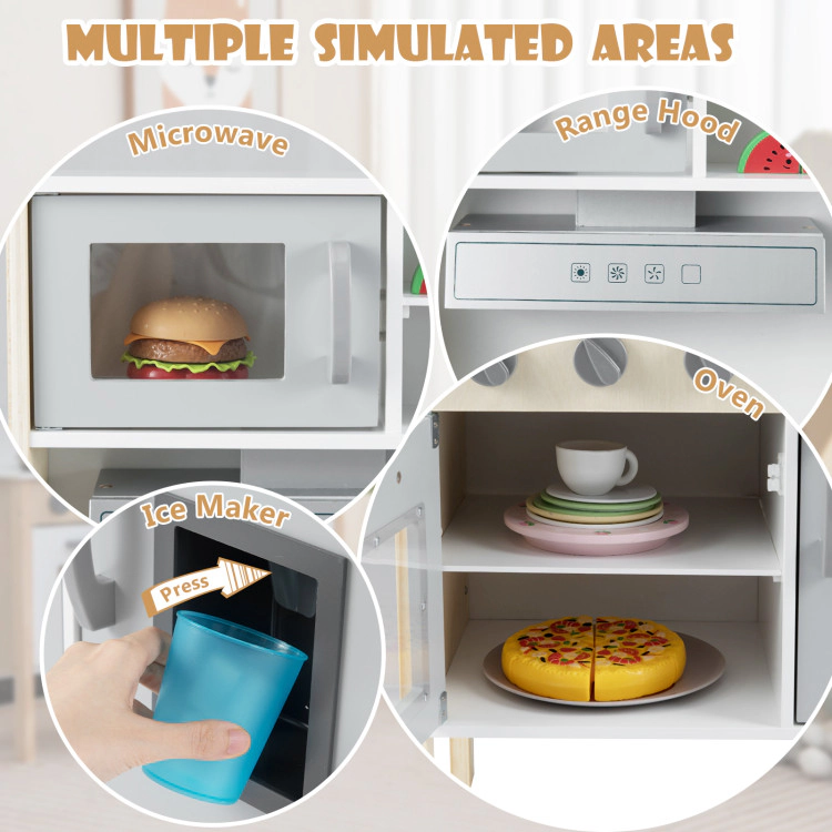 Hivvago Wooden Pretend Play Kitchen Set for Toddlers