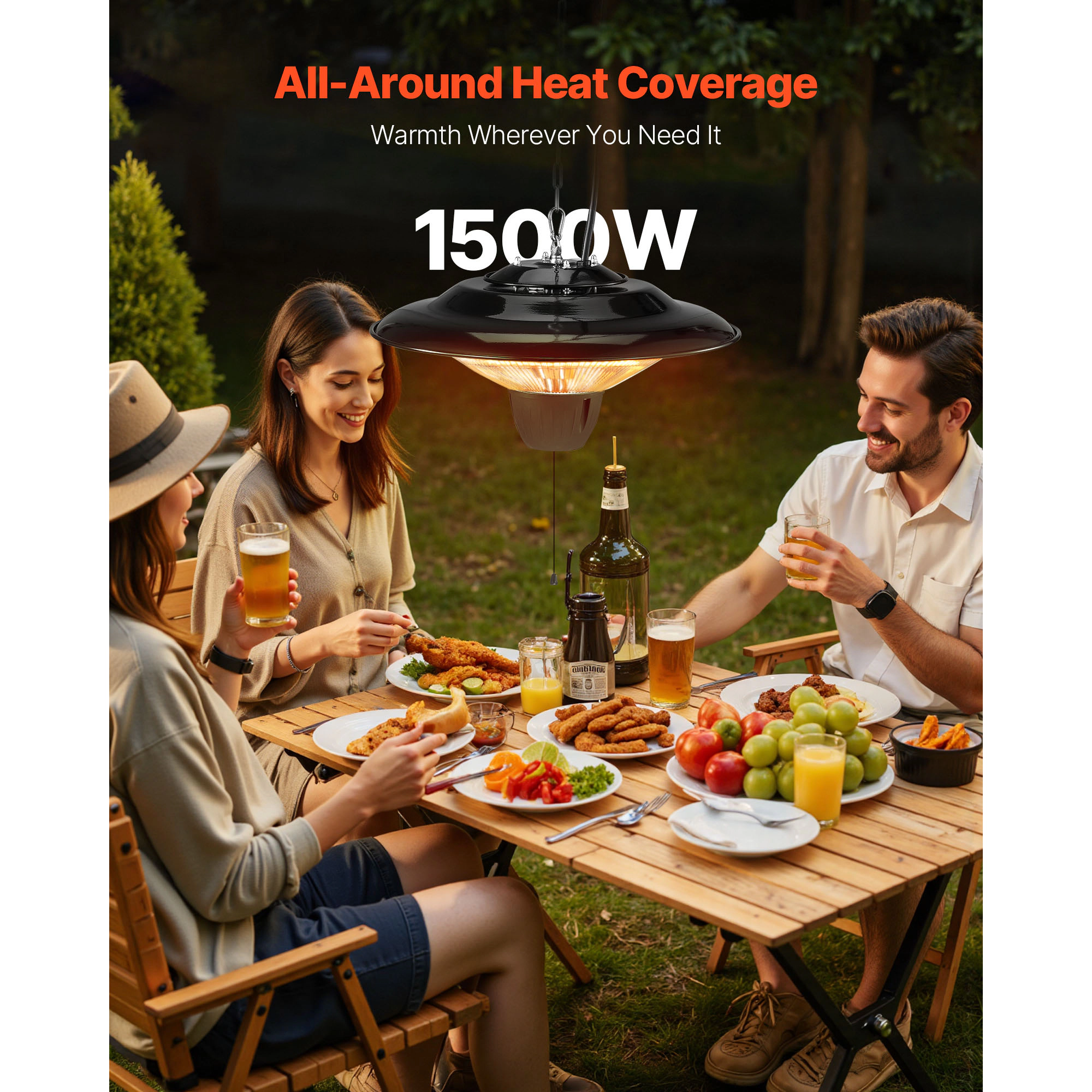 HONGGE Infrared Heater 1500W Electric Space Heater