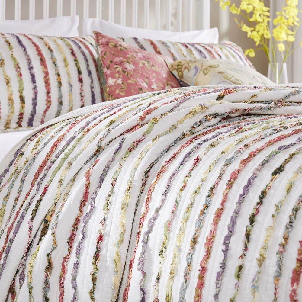 Greenland Home Fashion Bella Ruffled Shabby Comforter Set 5 Piece
