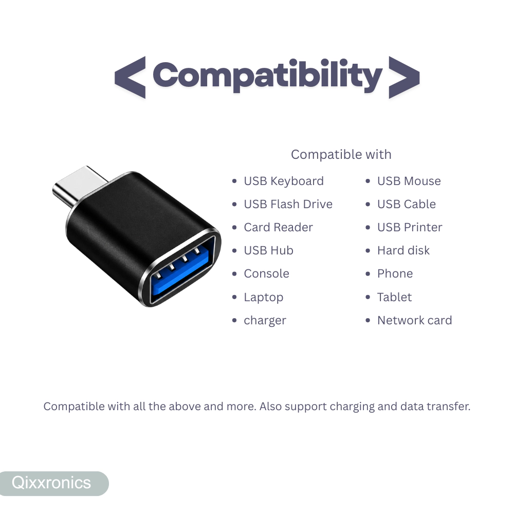 Qixxronics USB C to Adapter 3Pack, Female USBC Male for MacBook, Surface, iPad, iPhone, Galaxy, XPS, Device