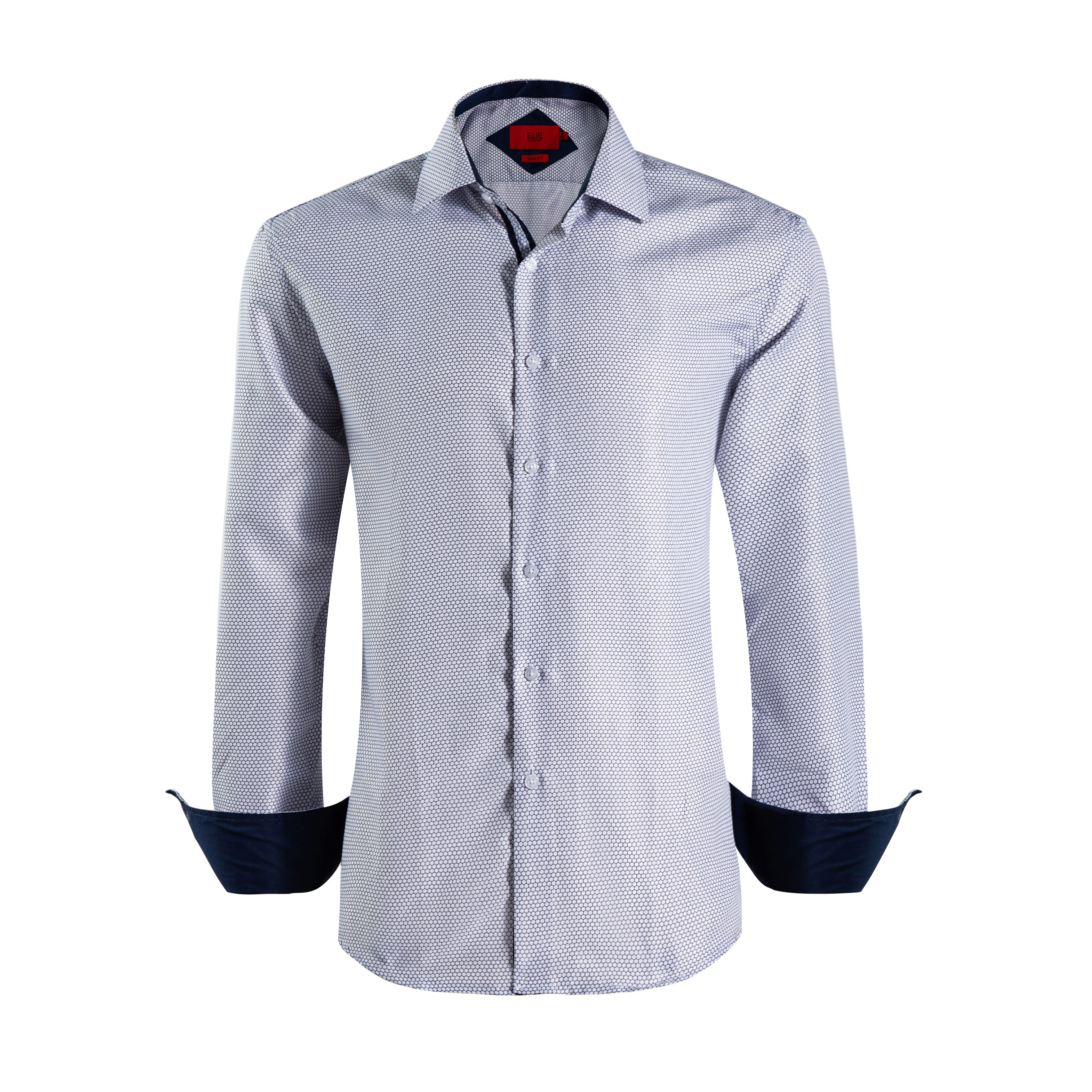 Elie Balleh Boys Slim Fit Honeycomb Button-Down Shirt