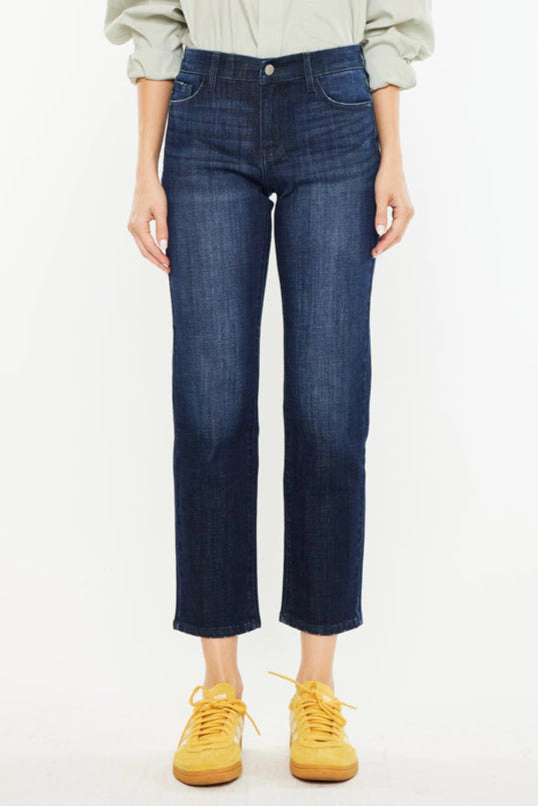 KanCan Women's Essentials Mid Rise Boyfriend Jeans Delvey