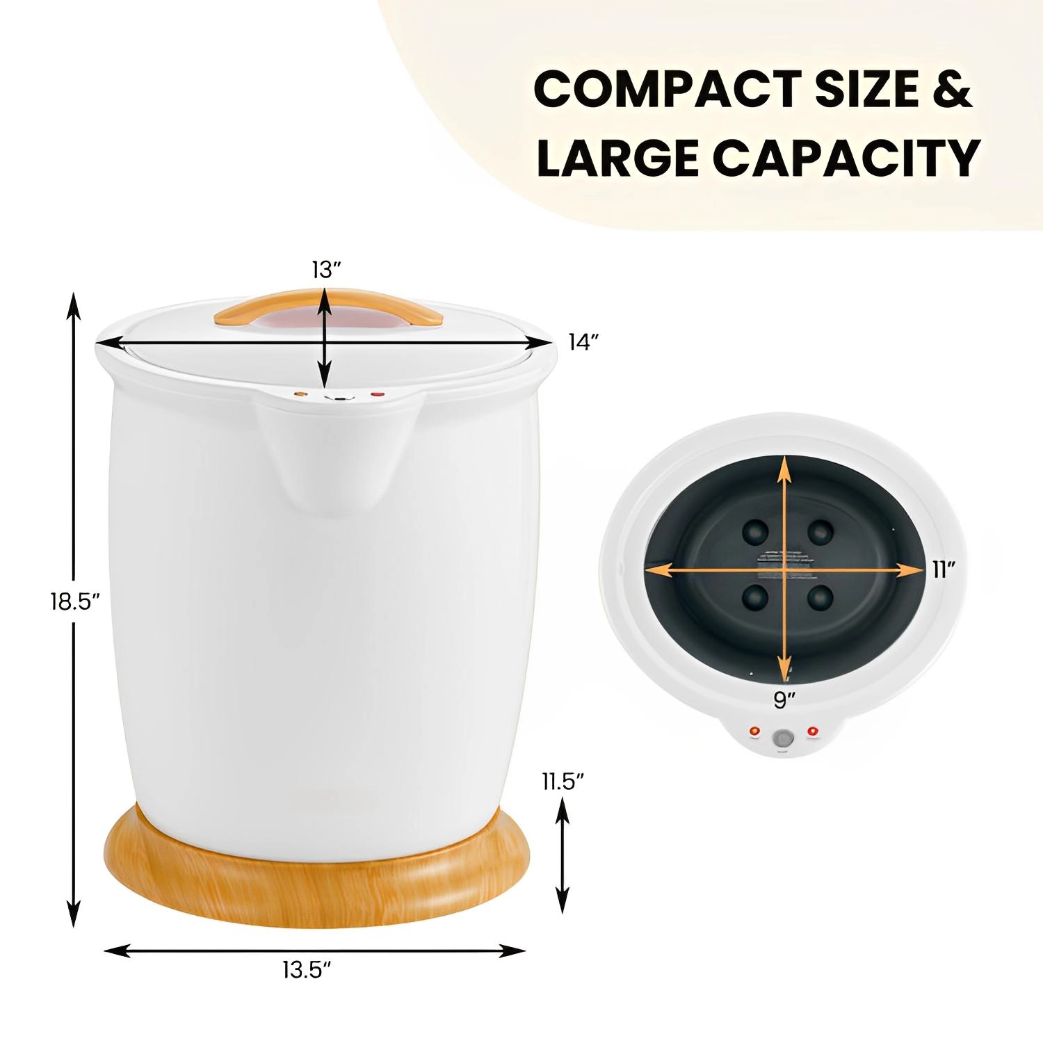 SUGIFT 20L Fragrance Holder Auto Shut Off Bucket Towel Warmer 14-in x 13-in x 18.5-in 400W 6-ft Cord White