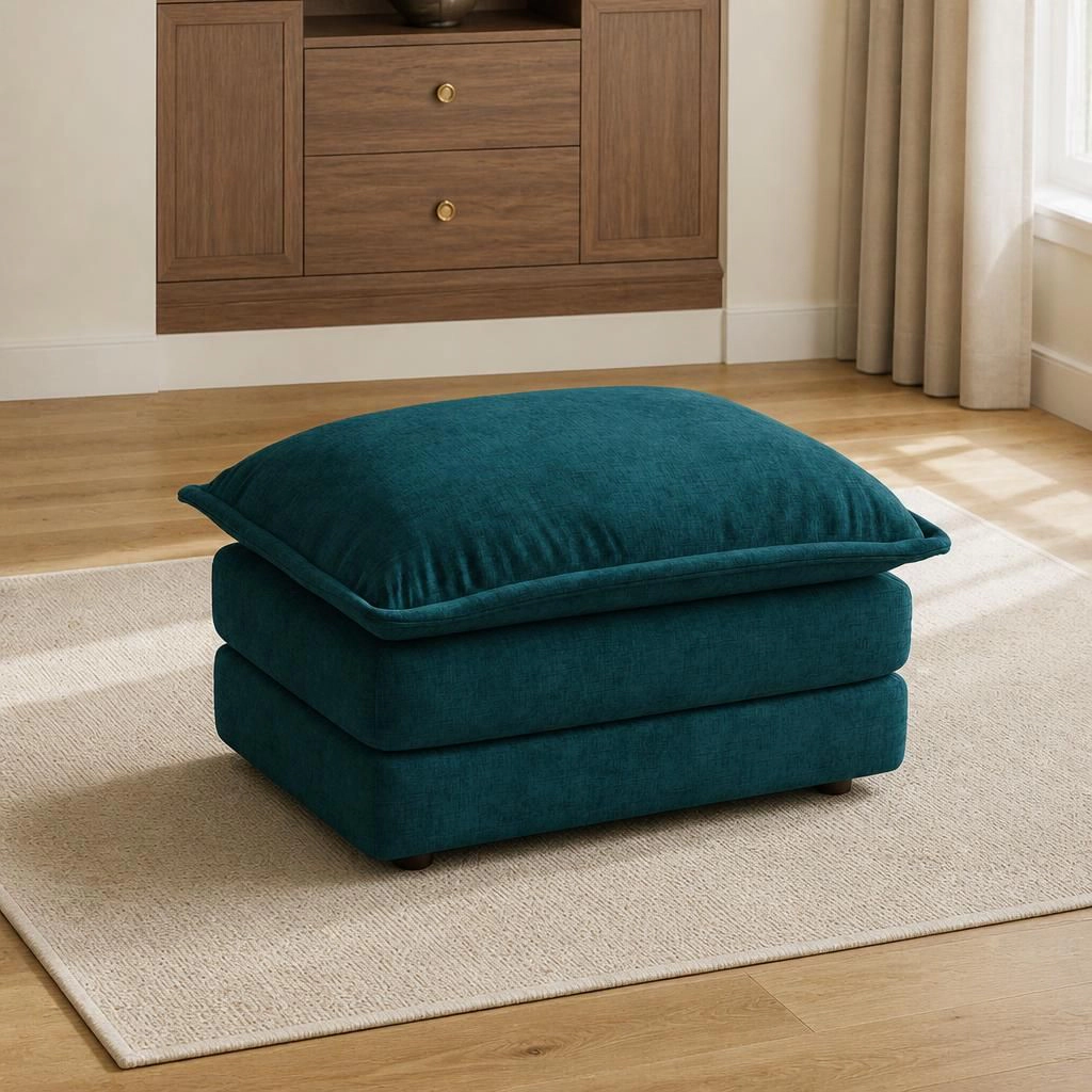 GOODSILO Soft Upholstered Chenille Rectangular Ottoman