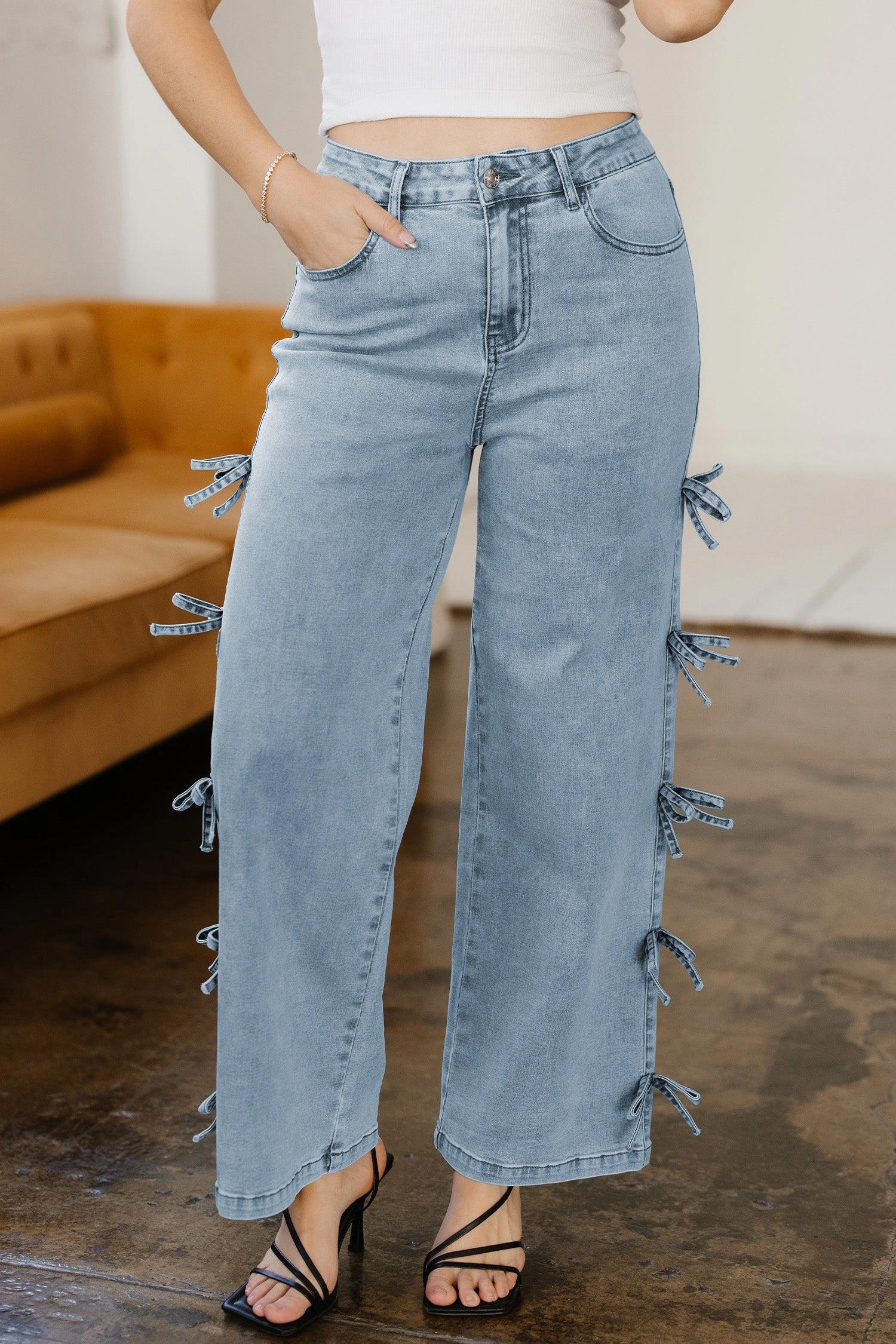 Threaded Pear Women's Maryam Straight Leg Loose Jeans