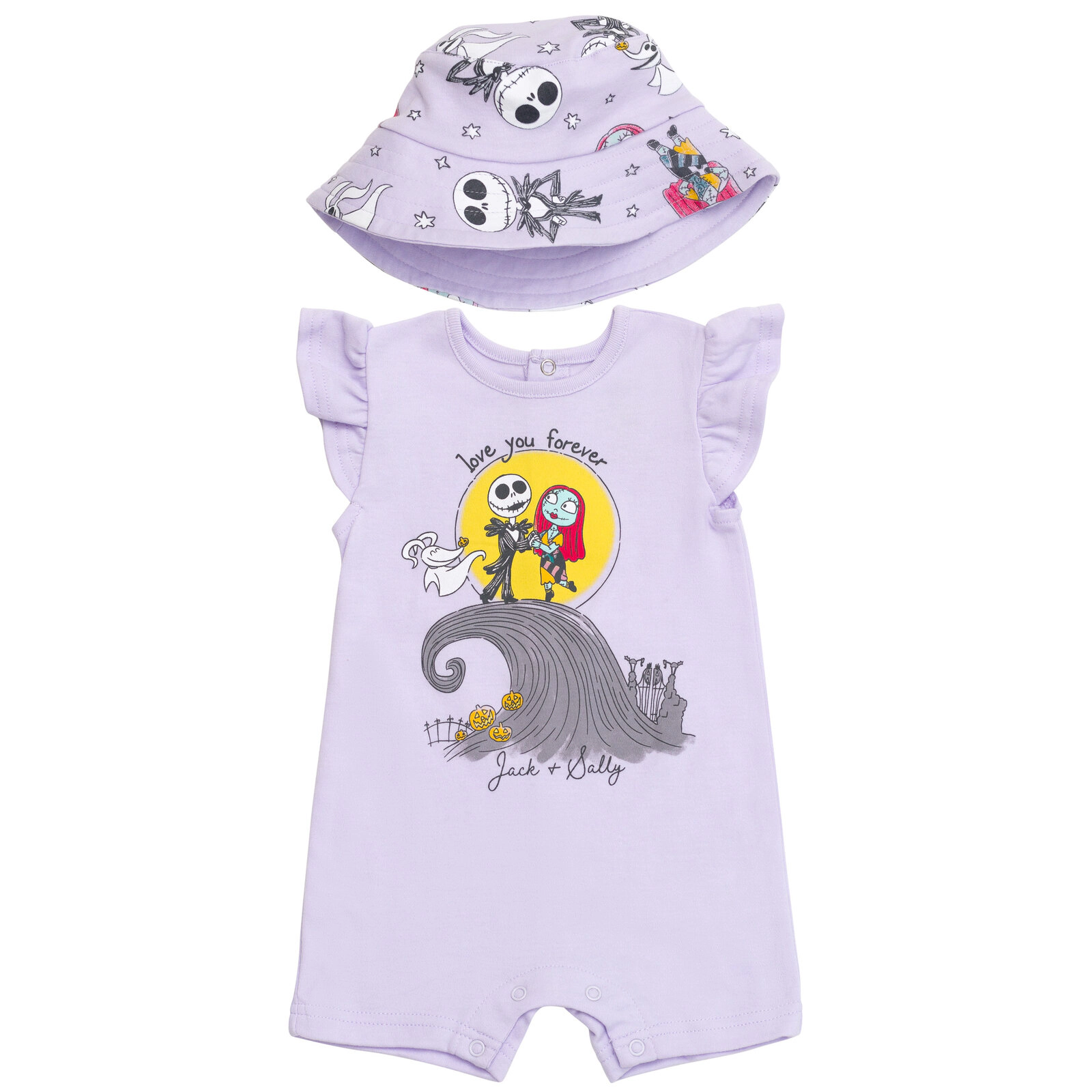 Disney Baby Girls' One Piece Romper and Hat Set