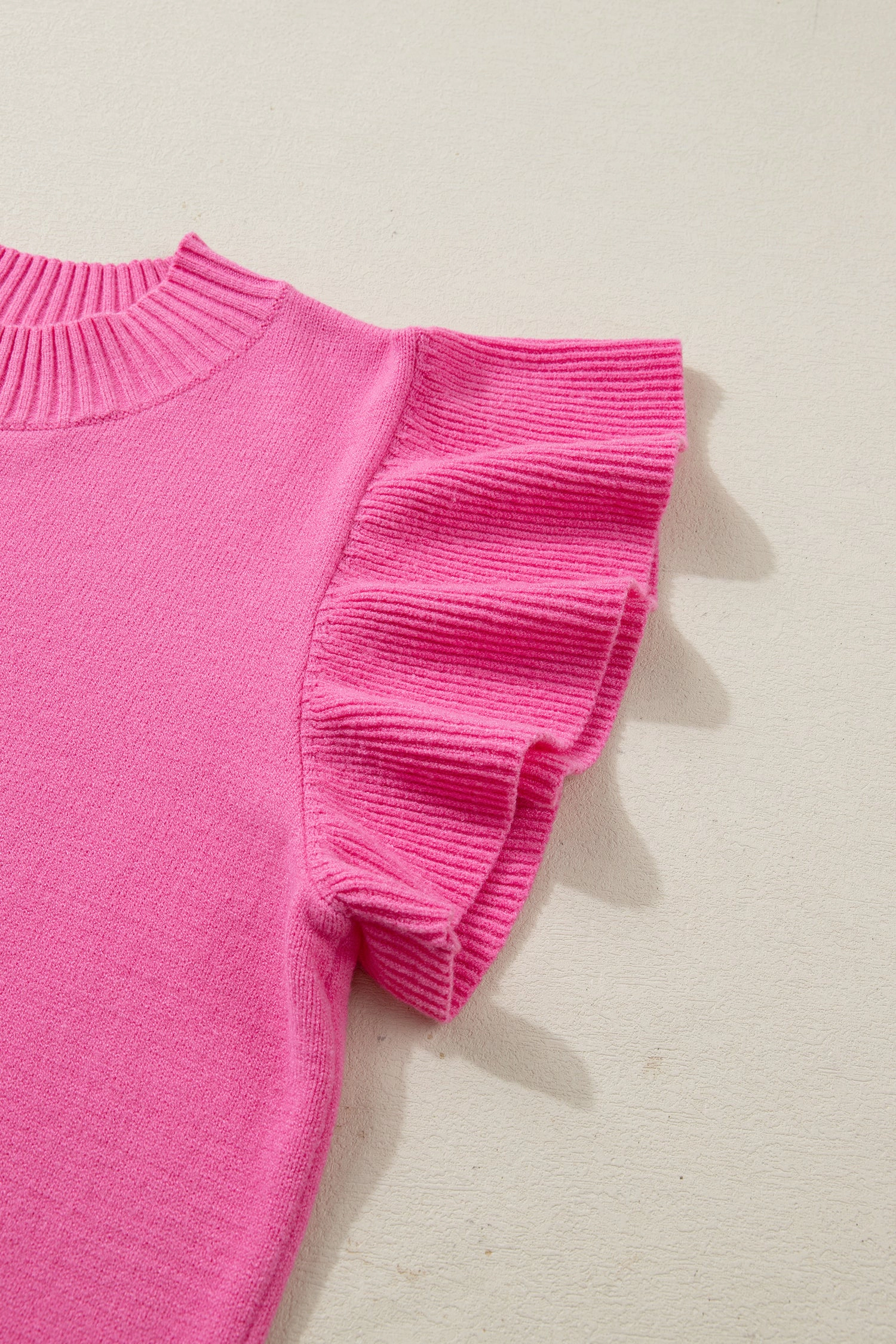 Threaded Pear Women's Noelle Ruffle Short Sleeve Sweater