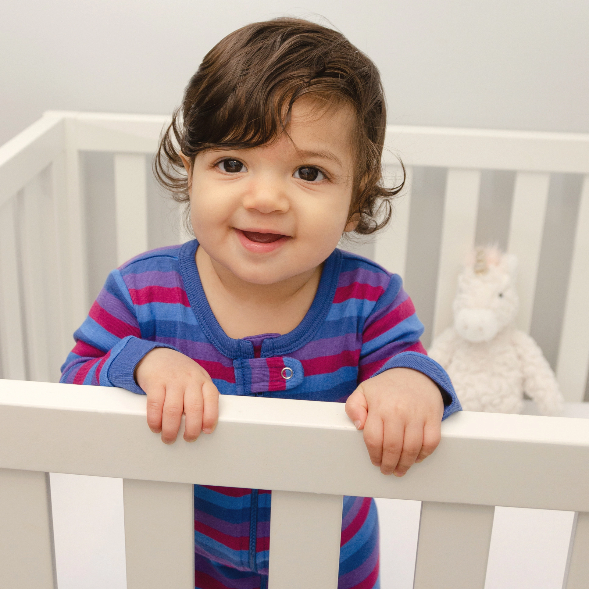 Leveret Baby Girls Striped Cotton Footed Pajamas