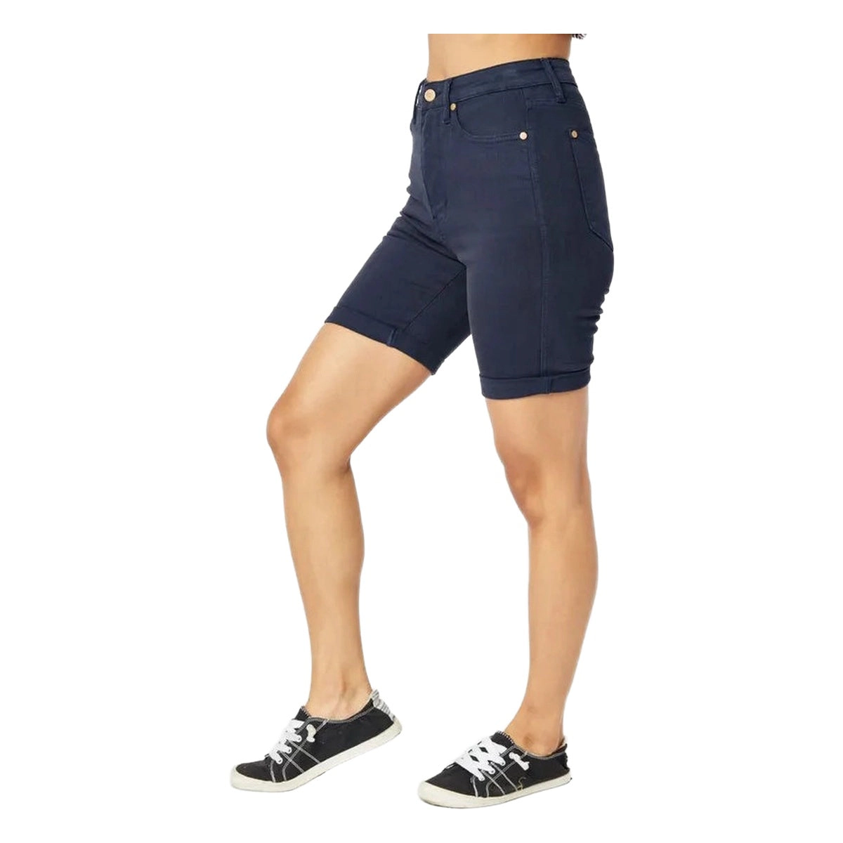 Judy Blue Womens Full High Waist Tummy Control Bermuda Shorts