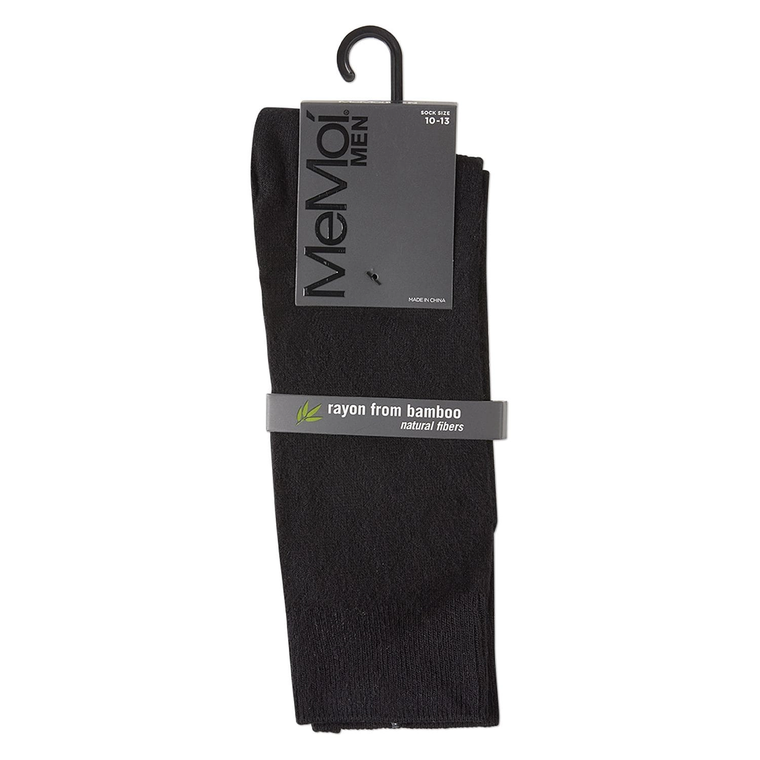 Memoi Men's Bamboo Blend Solid Diamond Crew Socks