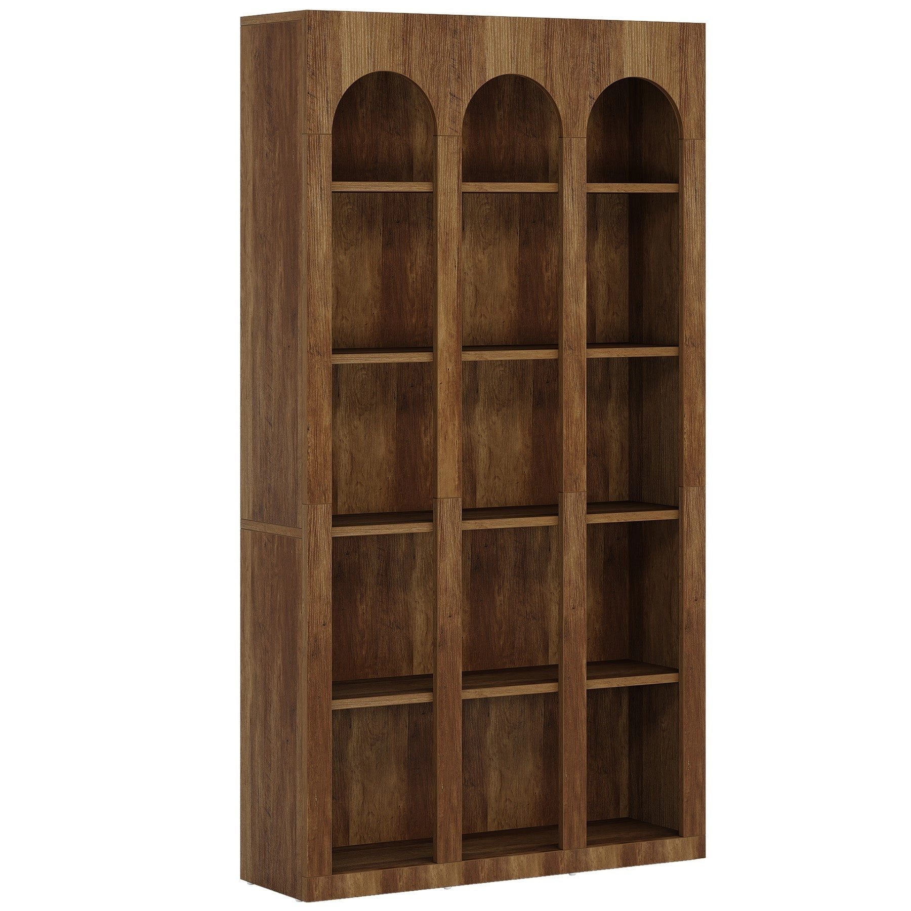 Tribesigns 5-Tier Farmhouse Arched Bookshelf, 70.87-Inch