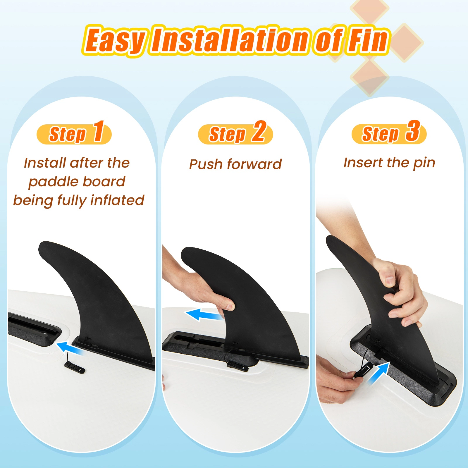 SUGIFT Drop Stitch Inflatable Stand Up Paddle Board 11-ft Long 30-in Wide with Adjustable Paddle As Picture Shown