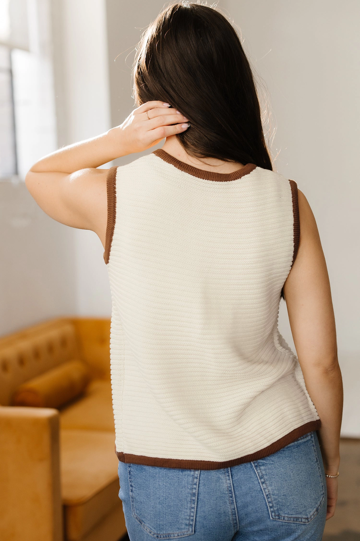 Threaded Pear Women's Aaliyah Trim Ties Front Sweater