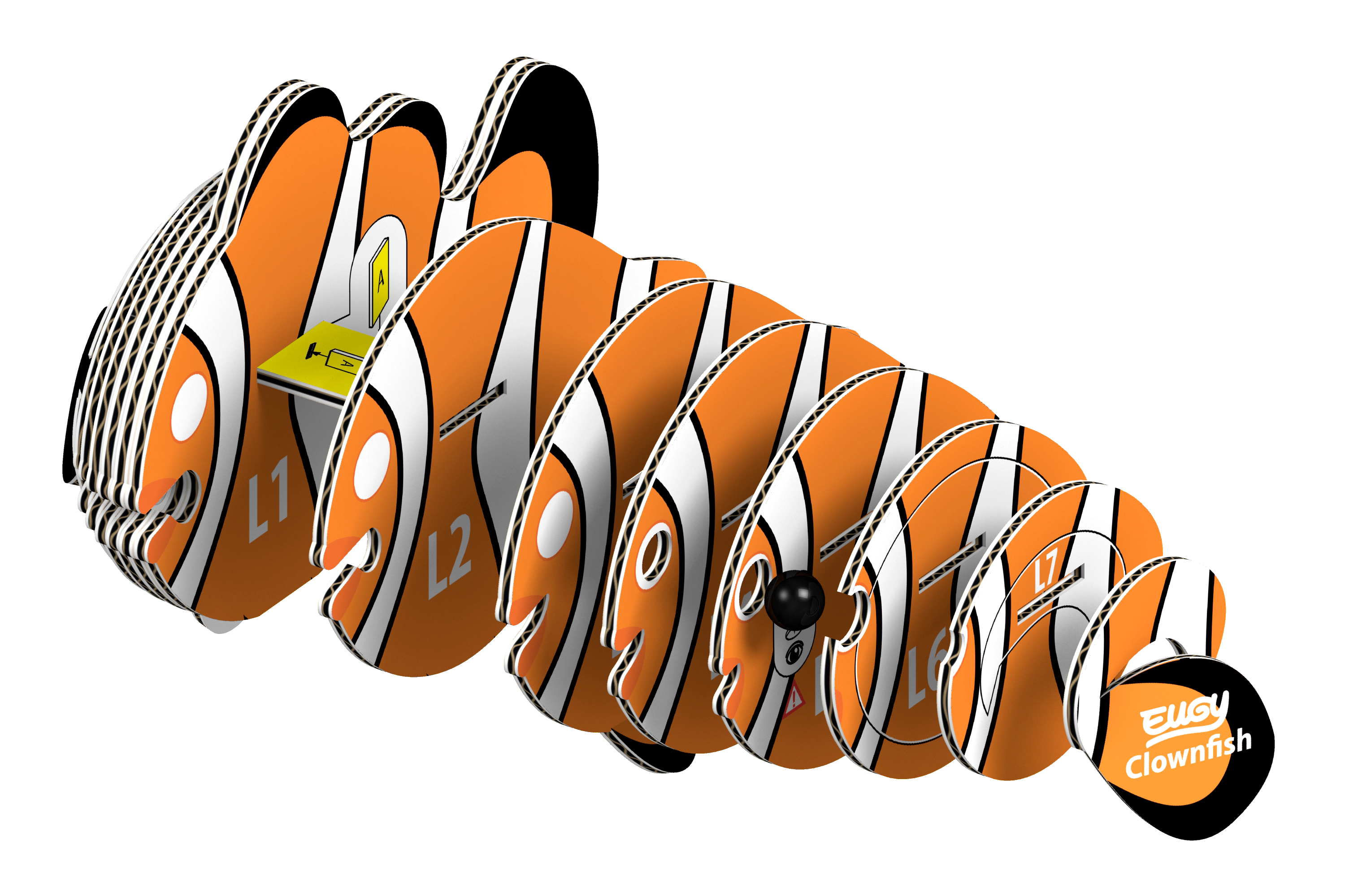 EUGY Clownfish 3D Puzzle - contains 16 puzzle pieces