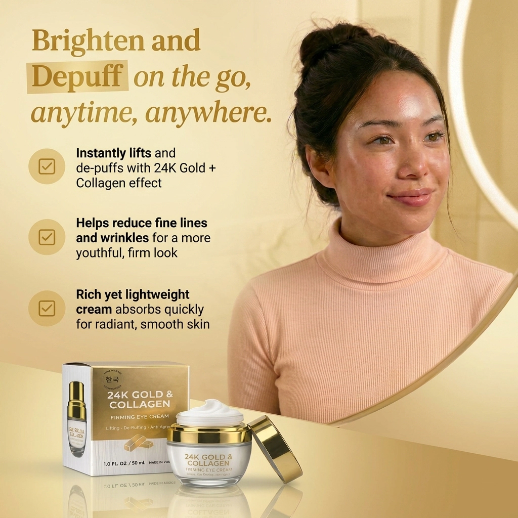 Lovery 24K Gold & Collagen Firming Eye Cream - Luxury Korean Skincare Lifting & Anti-Aging Eye Treatment