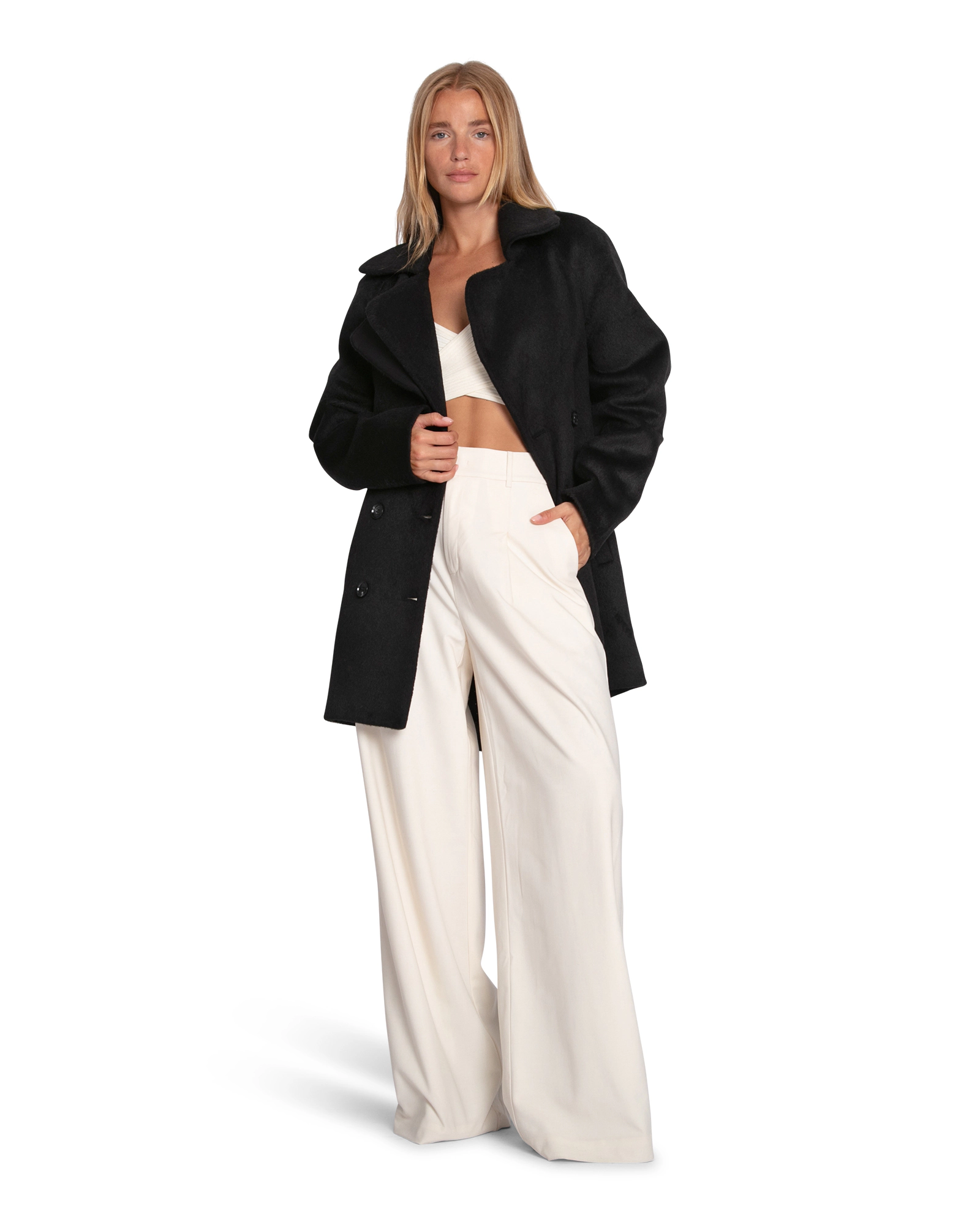 Belle & Bloom Womens Wanna Be Loved Wool Blend Peacoat
