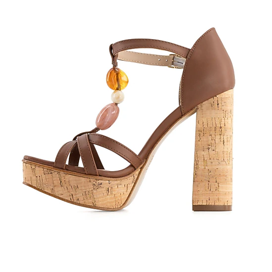 Andrea Womens High Heel Sandals With Ornamental Stones