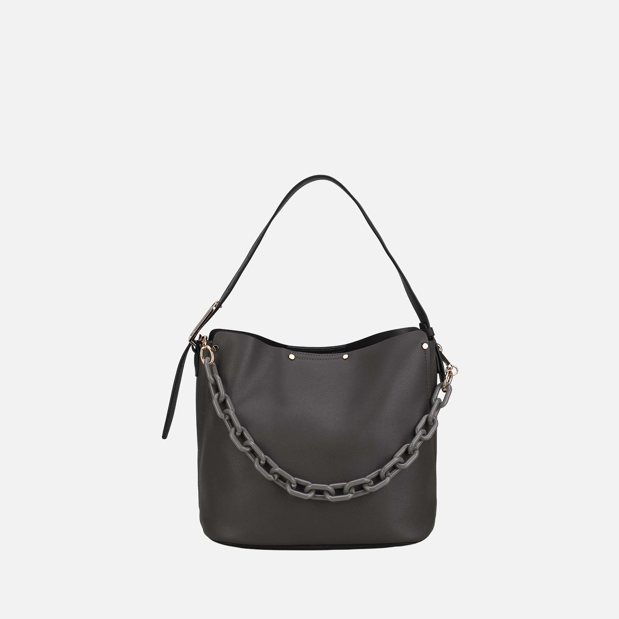 Mia K Collection Chelsea Vegan Leather Hobo Bag - Gold-Tone Hardware