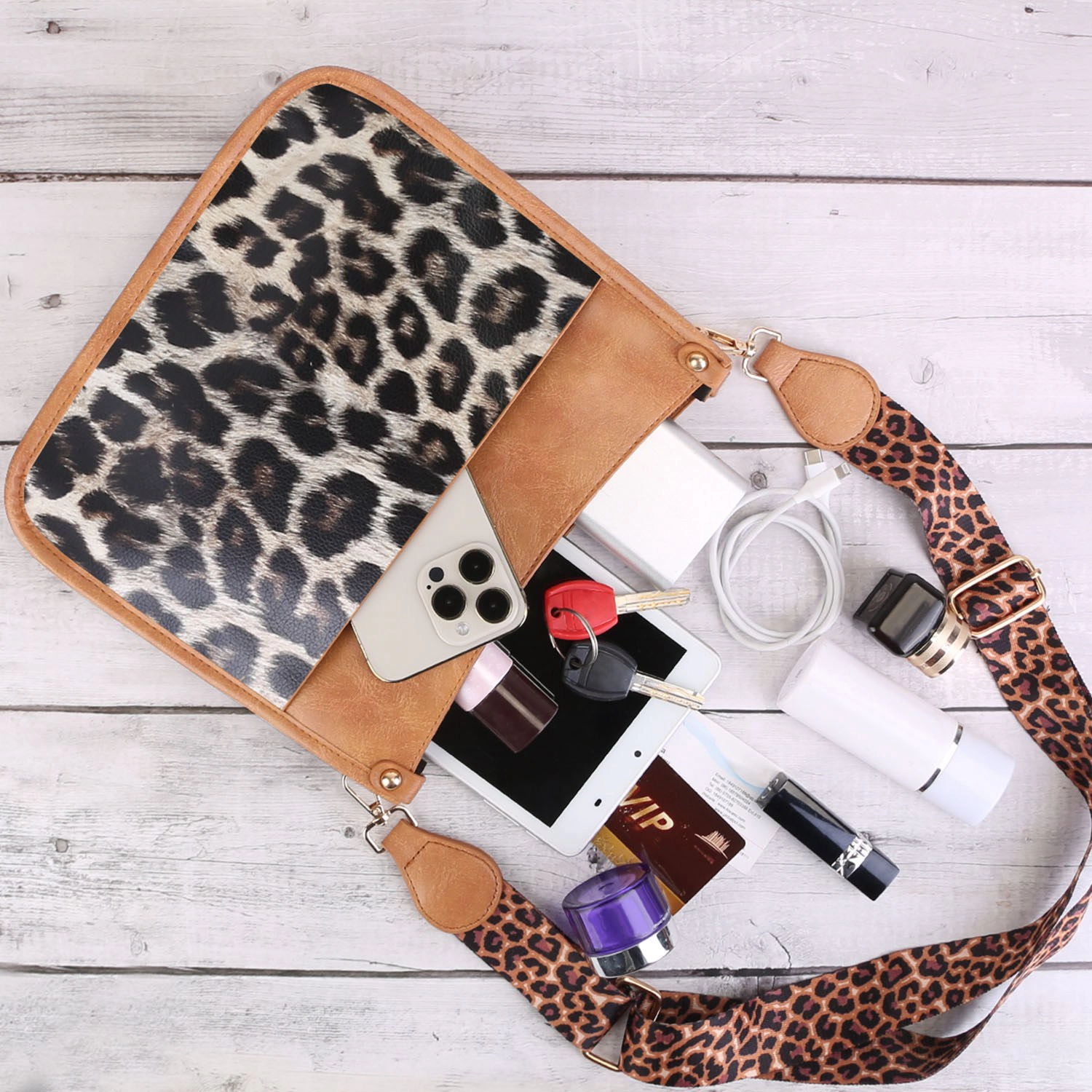 GBruno Vegan Leather Crossbody Bag With Guitar Strap