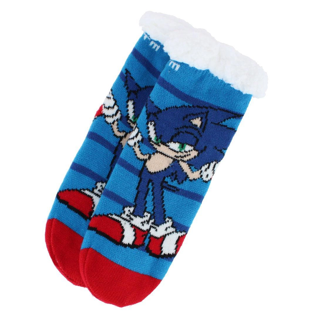 Textiel Trade Boy's Sega's Sonic the Hedgehog Sherpa Lined Slipper Socks