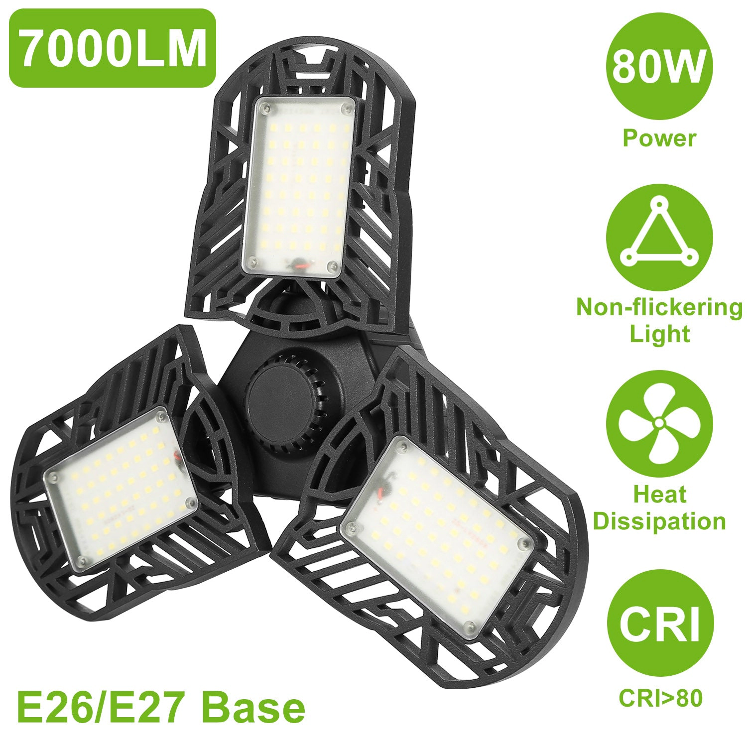 GBruno Deformable 80W LED Garage Ceiling Light