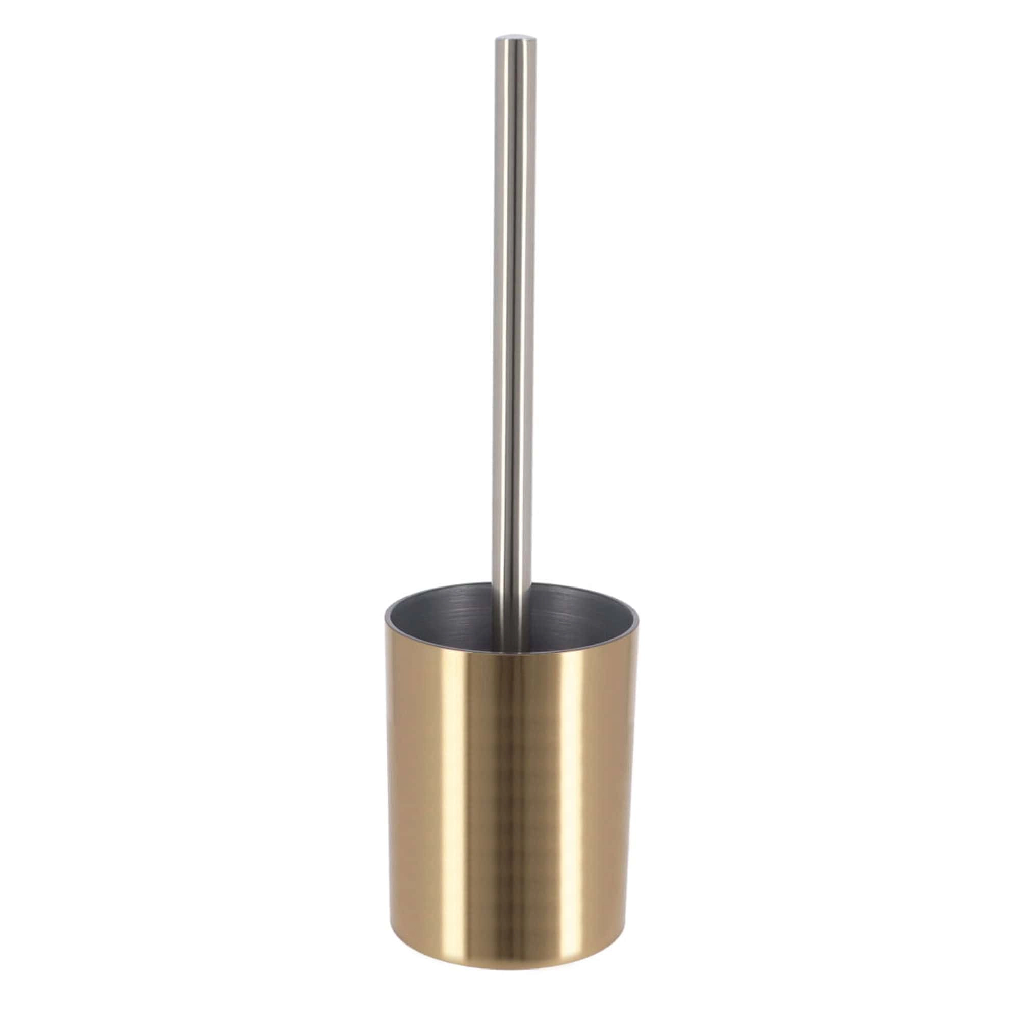 Evideco French Home Goods Brushed Metallic-Look Toilet Brush and Holder Set - 2-Piece