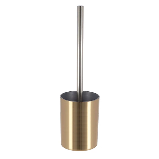 Evideco French Home Goods Brushed Metallic-Look Toilet Brush and Holder Set - 2-Piece