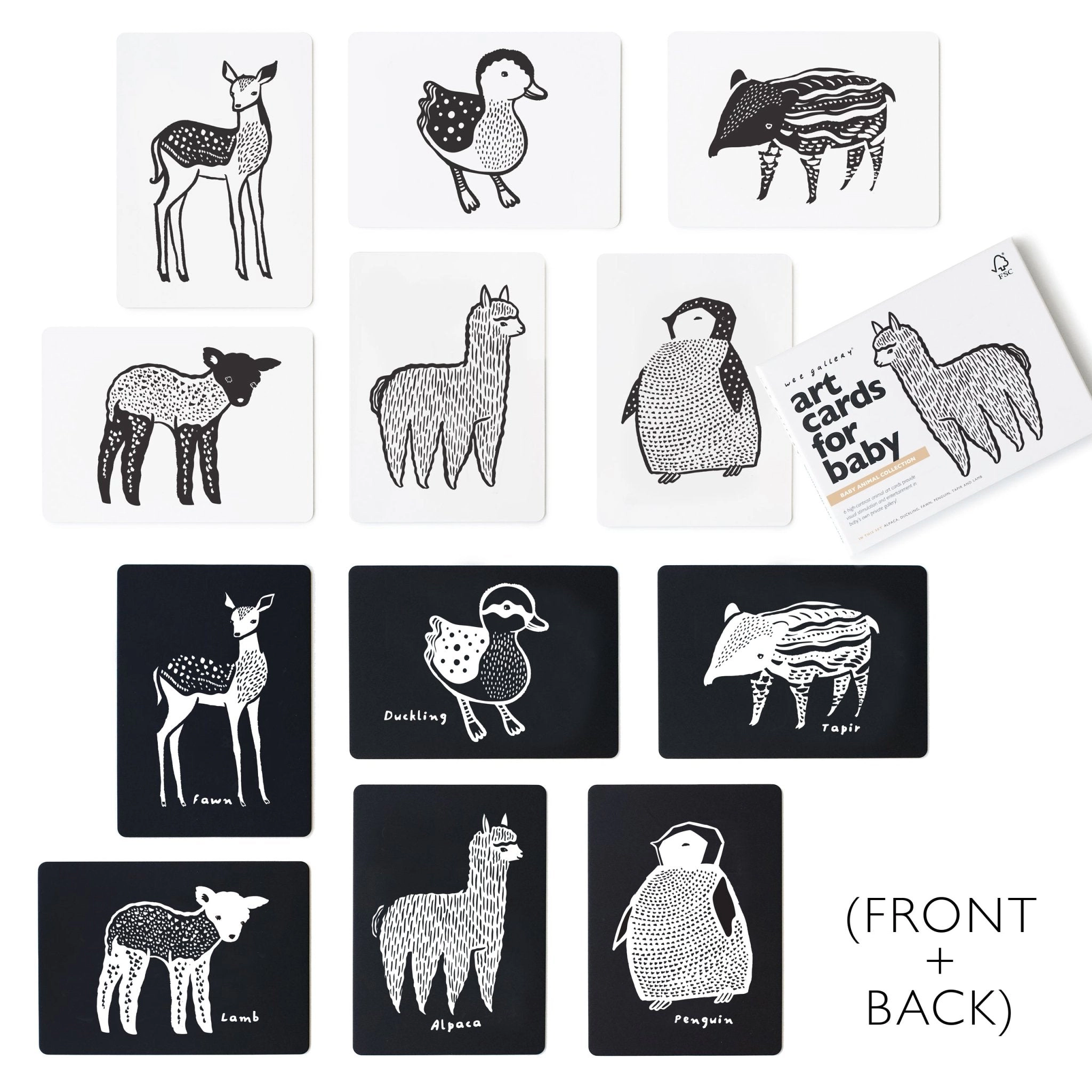 Wee Gallery Art Cards for Baby - Baby Animals Collection