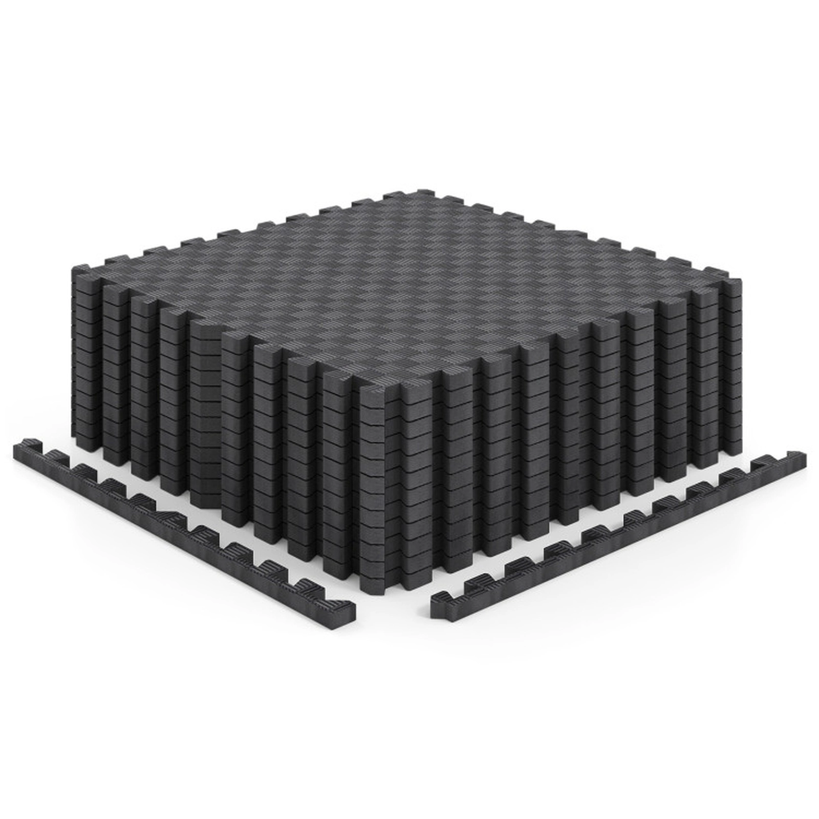 SUGIFT 12-Piece EVA Foam Interlocking Puzzle Exercise Mat Floor Tiles 24-in Square Each Black
