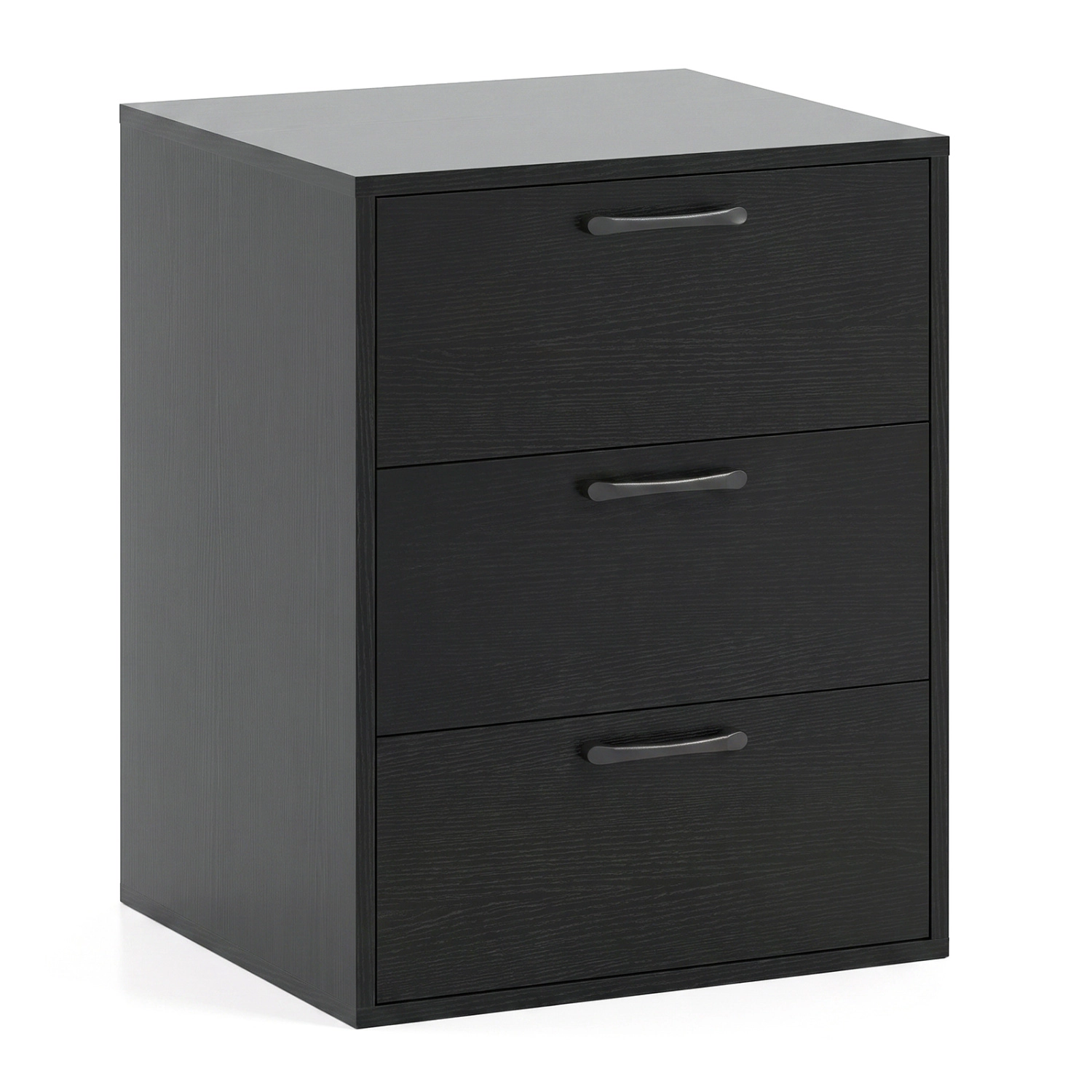 LJG 3 Drawer Nightstand with Wood Grain Finish and Storage for Living Room Bedroom Study