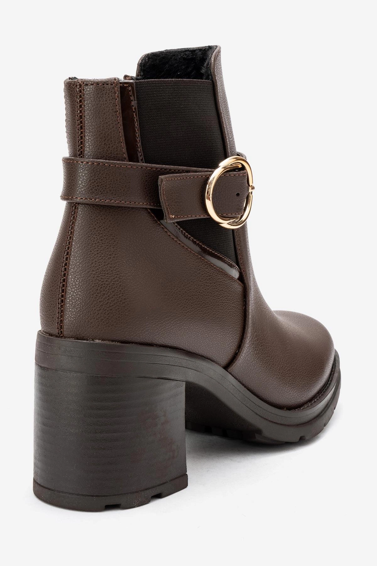 Prologue Shoes Womens Heile Buckle Block Heel Boot