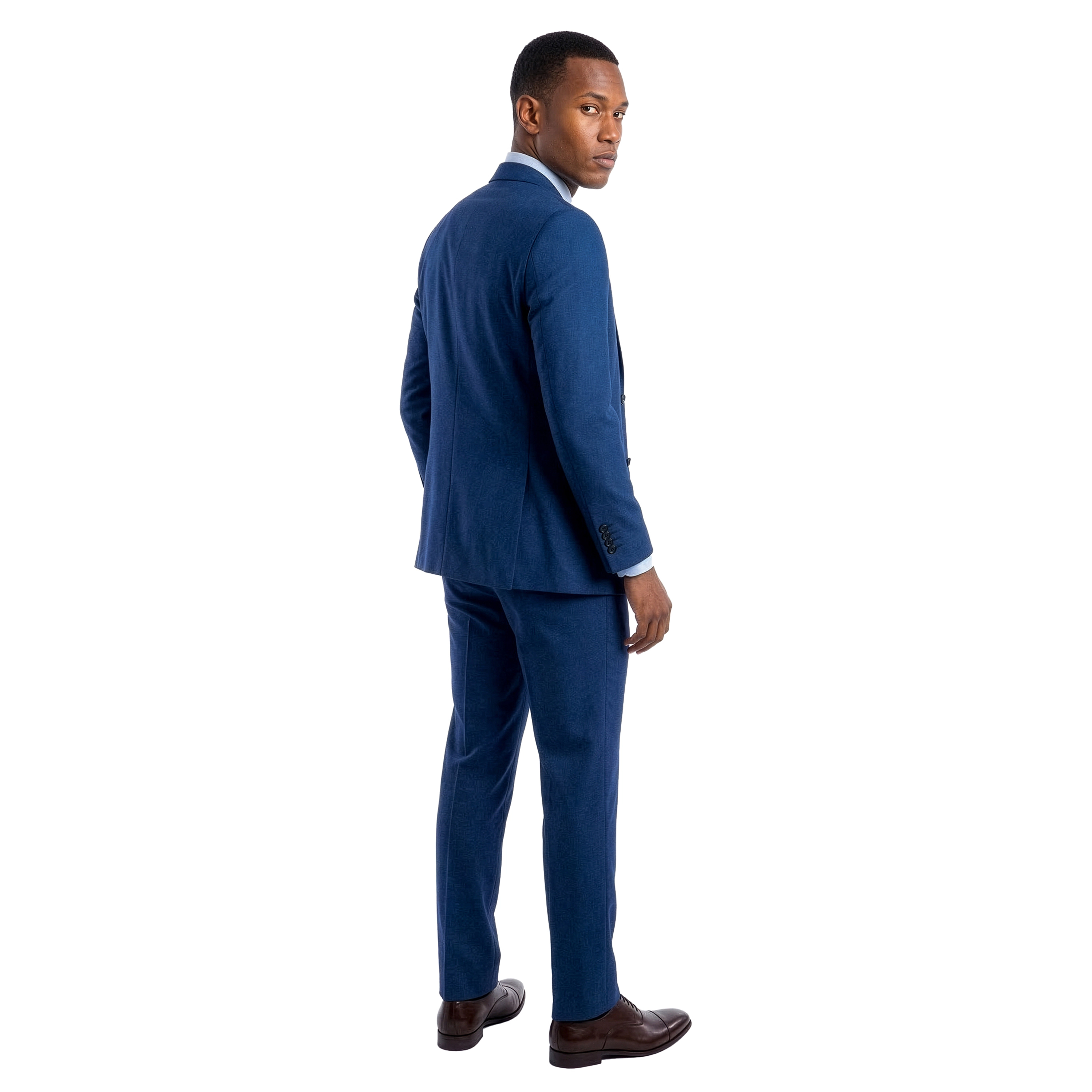 Tazzio Mens Regular Fit 3 Piece Sharkskin Suit Set