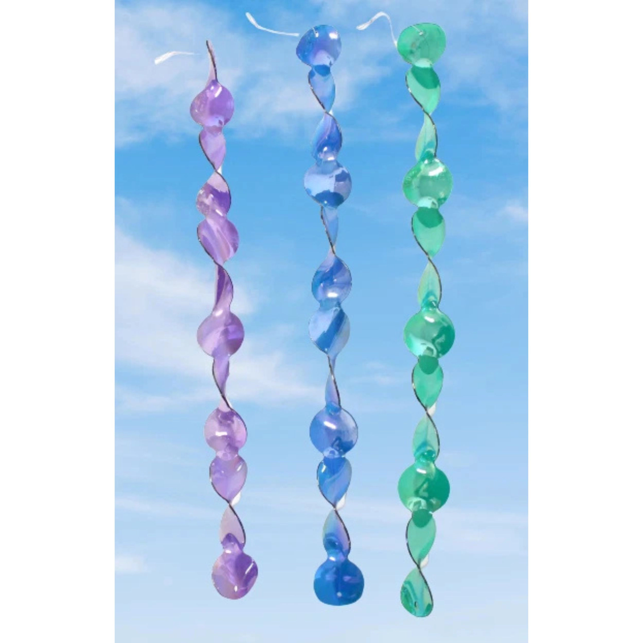 Home Collection Pack of 3 Reflective Twisting Garden Spinners 19"