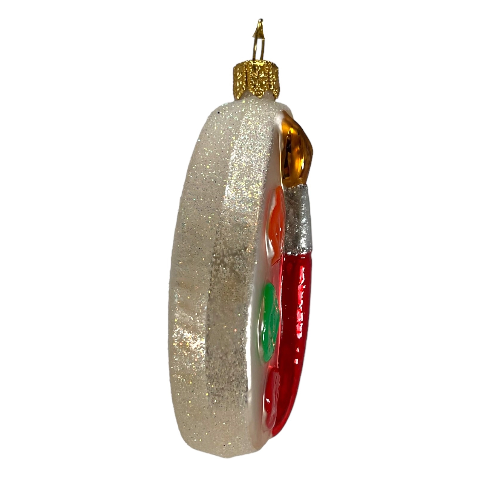 Pinnacle Peak Trading Company Painter's Paint Palette Polish Glass Christmas Tree Ornament Painting