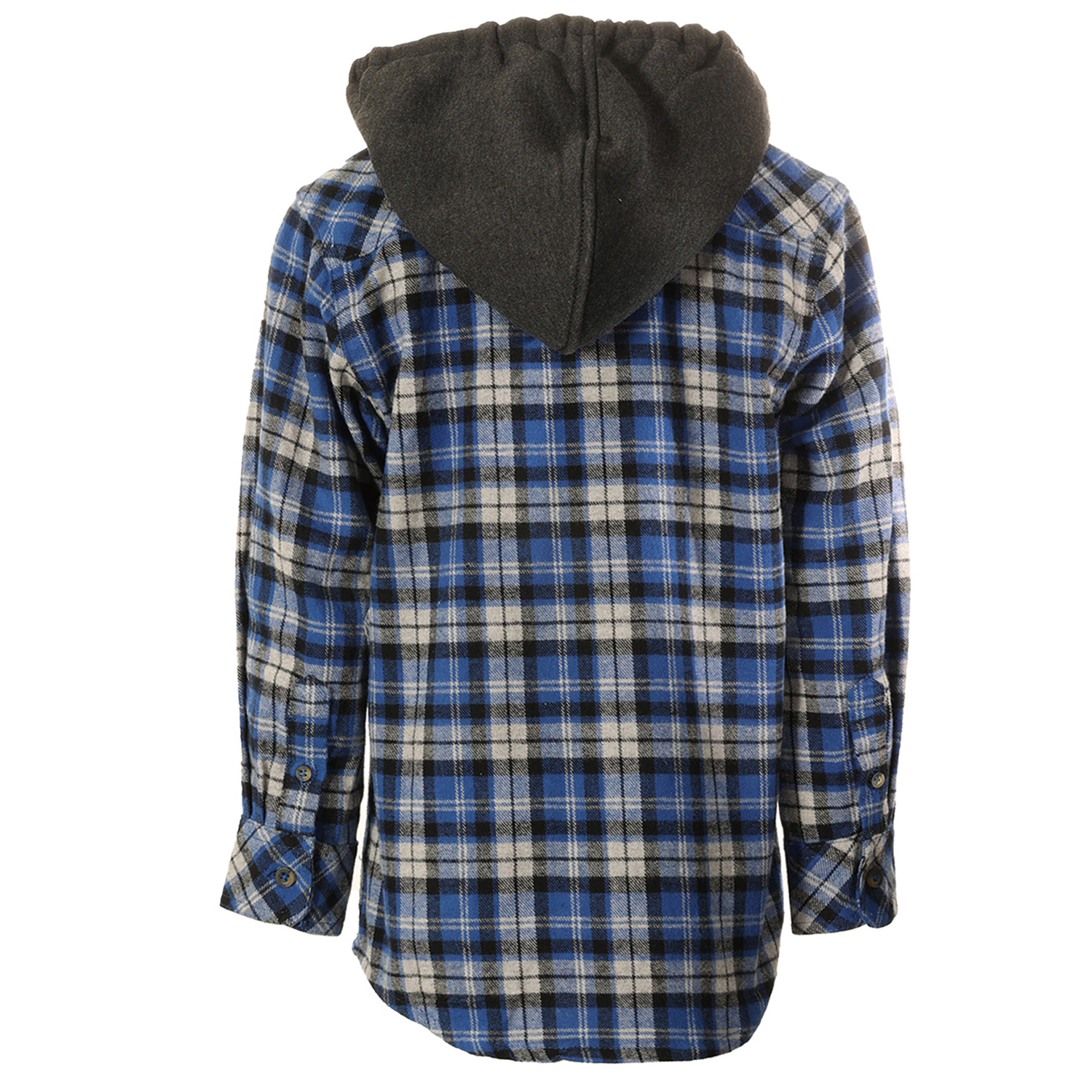 Gioberti Boy's 100% Cotton Removable Hoodie Plaid Checkered Flannel Shirt