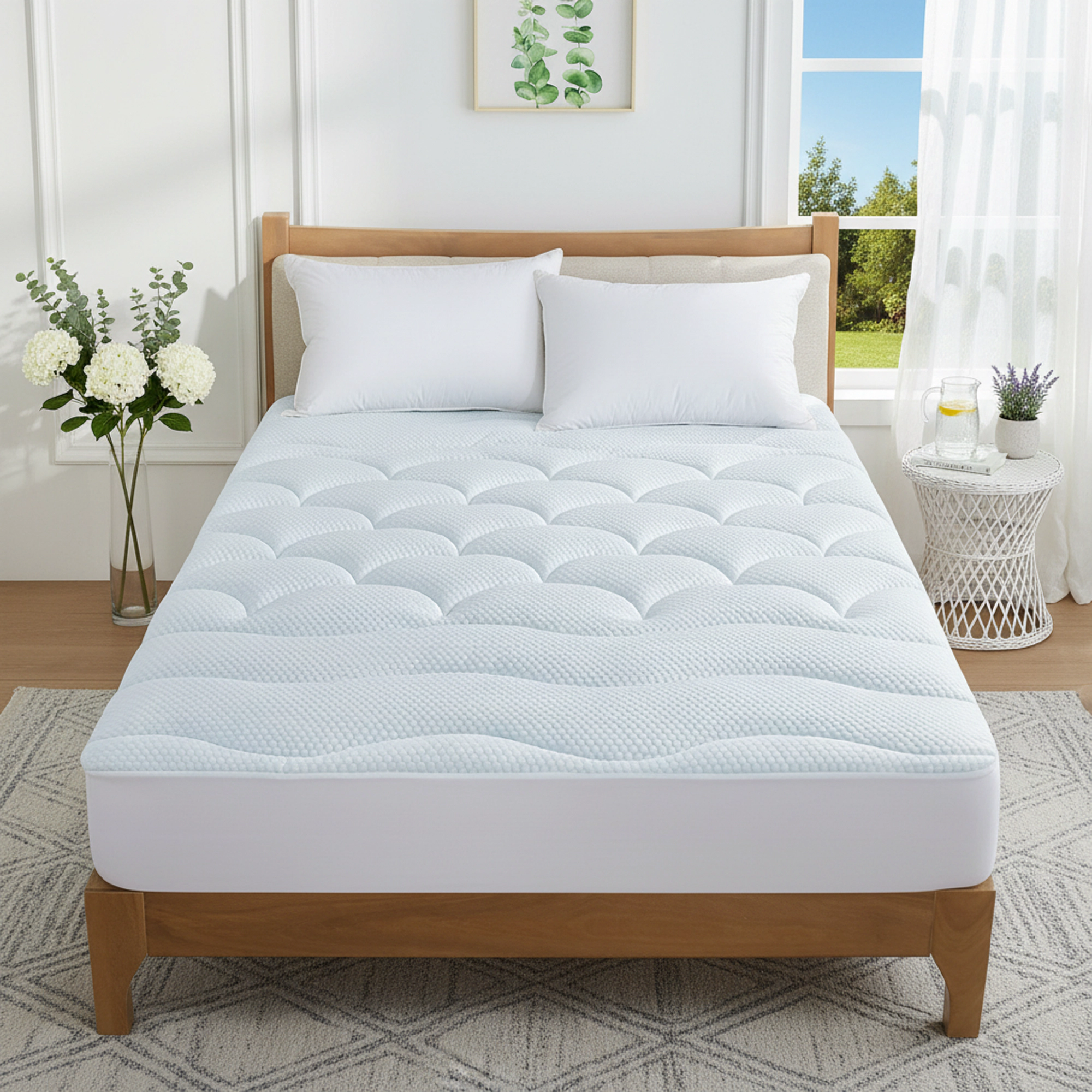 Unikome Ultra-Cool Sleep Cooling Mattress Pad with Down Alternative Comfort
