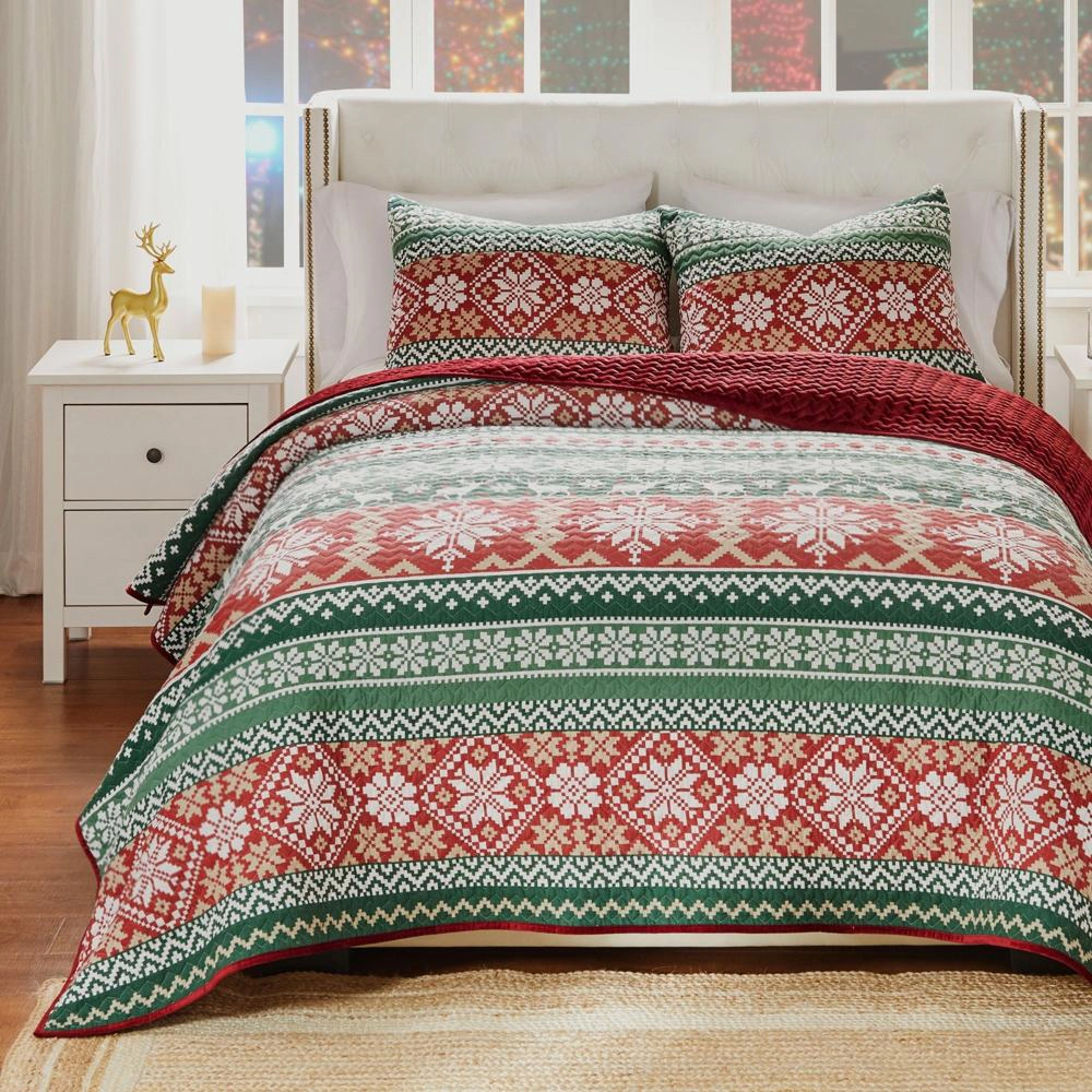 Greenland Home Fashion Fair Isle 2 Piece s Quilt Set Including Pillow Sham