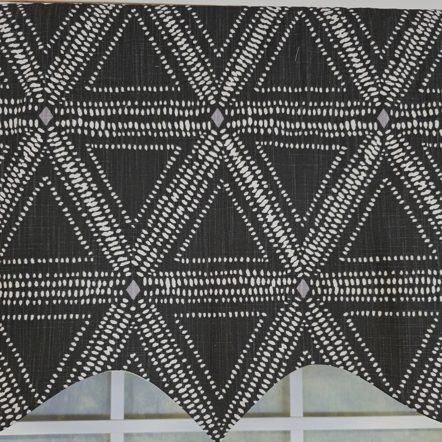 RLF Home 100% Cotton Zircon Regal With Poly/Cotton Ivory lining Rod Pocket Valance 50" x 16" Silver