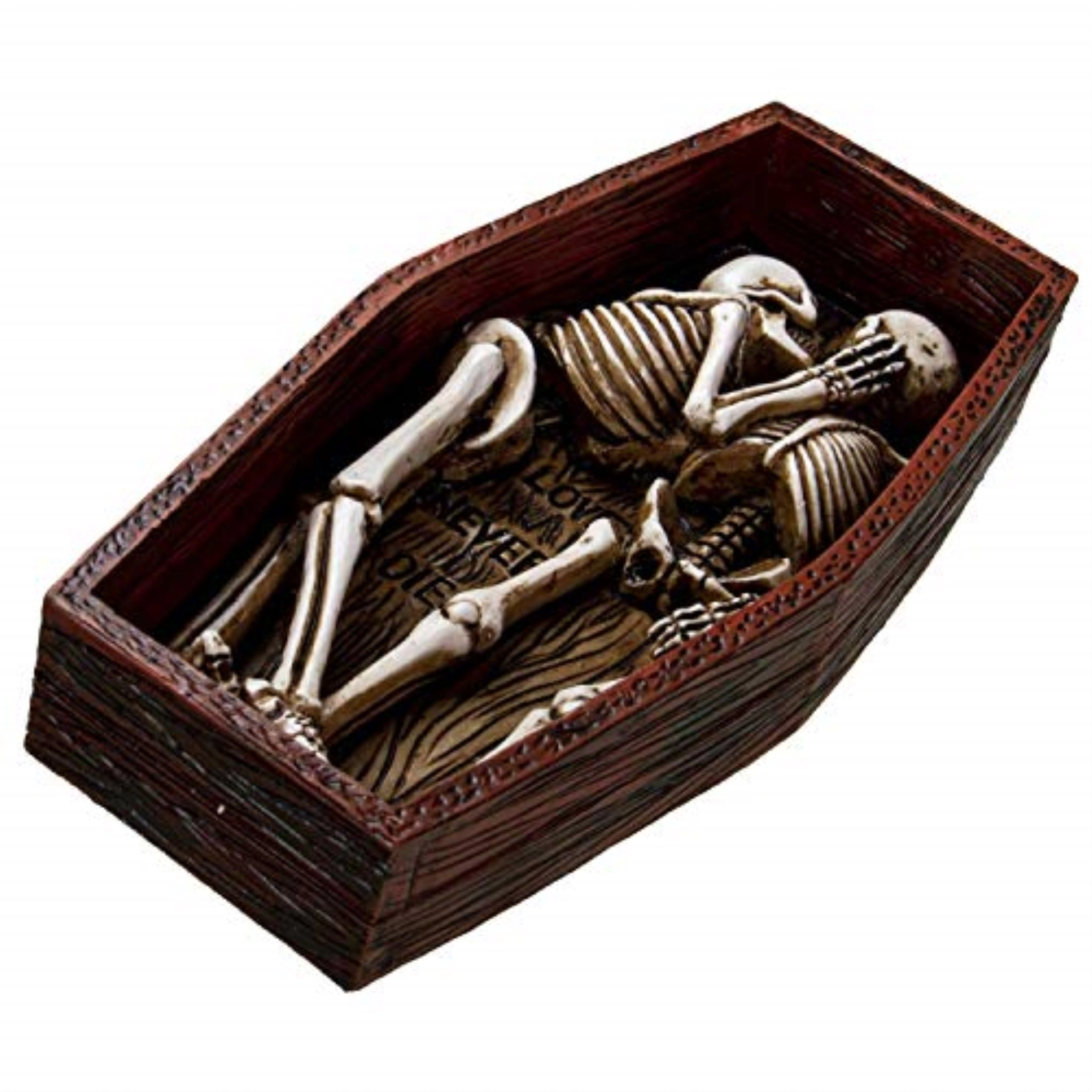 Pacific Giftware Love Never Dies Skeleton Couple Buried Together in The Coffin Resin Figurine 6.75 inch
