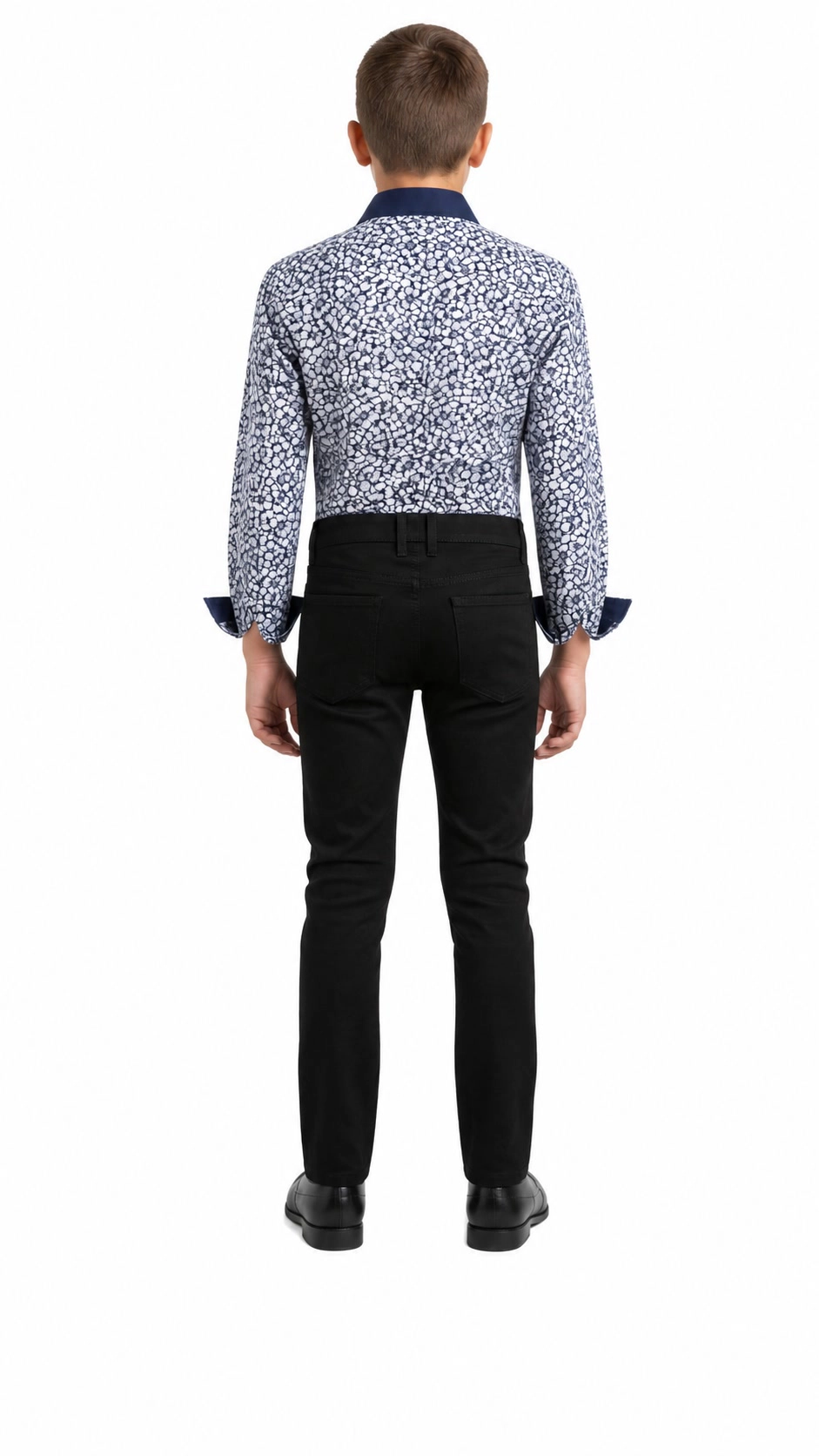 Elie Balleh Boys Slim Fit Floral Dress Shirt