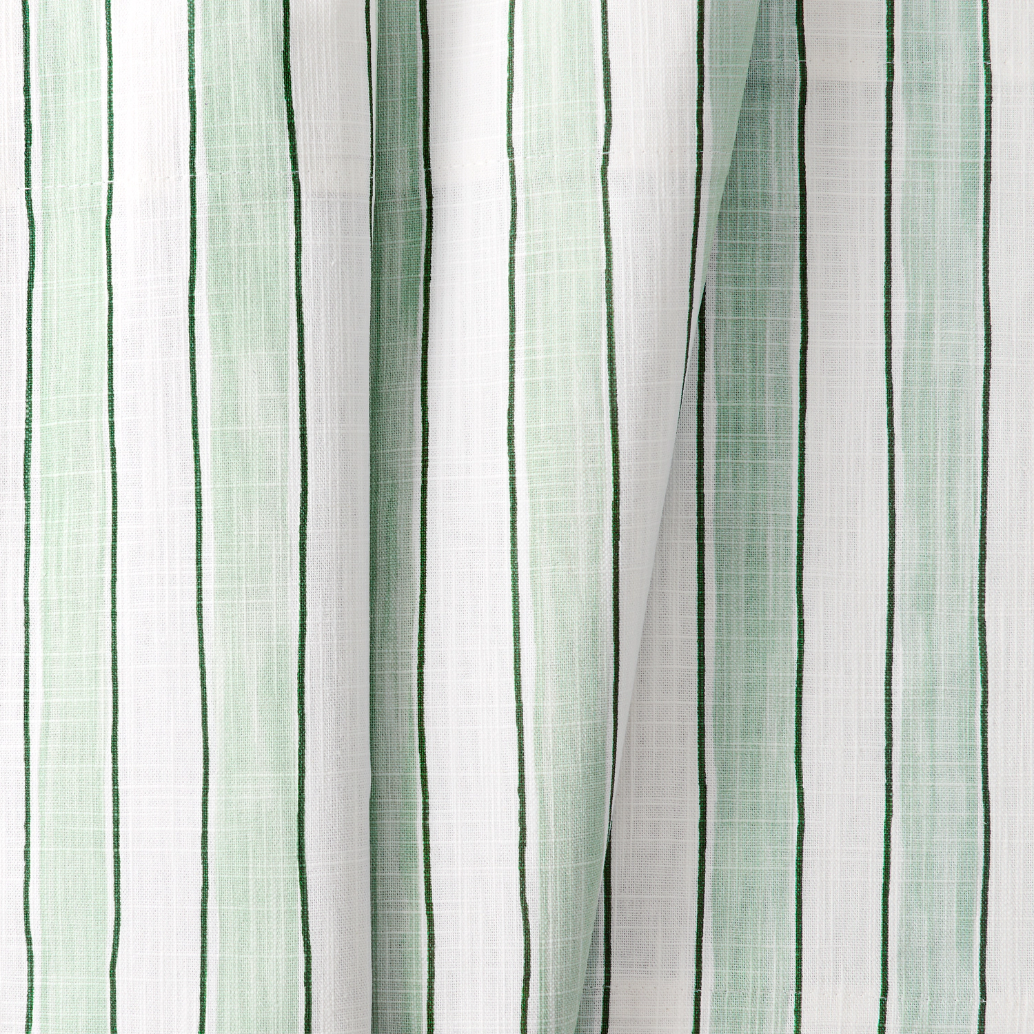 Ellis Curtain Saratoga Stripe 100% Cotton Scallop Poly-Cotton Lined Rod Pocket Valance 50" x 16" Green