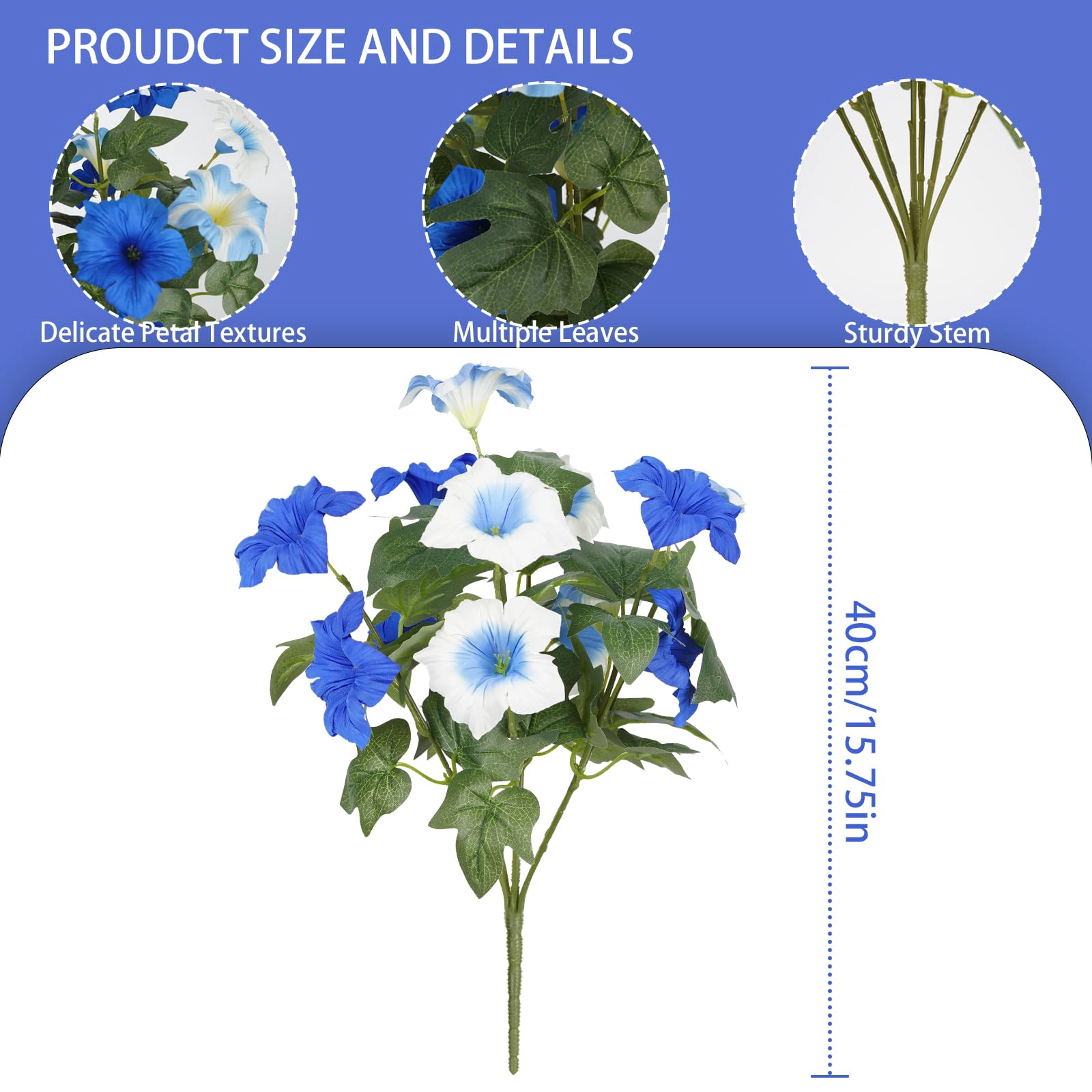 PUPWE Artificial Flowers For Outdoors  Faux Petunias Spring Summer Decoration Plants Uv Resistant Look Real Silk Outside
