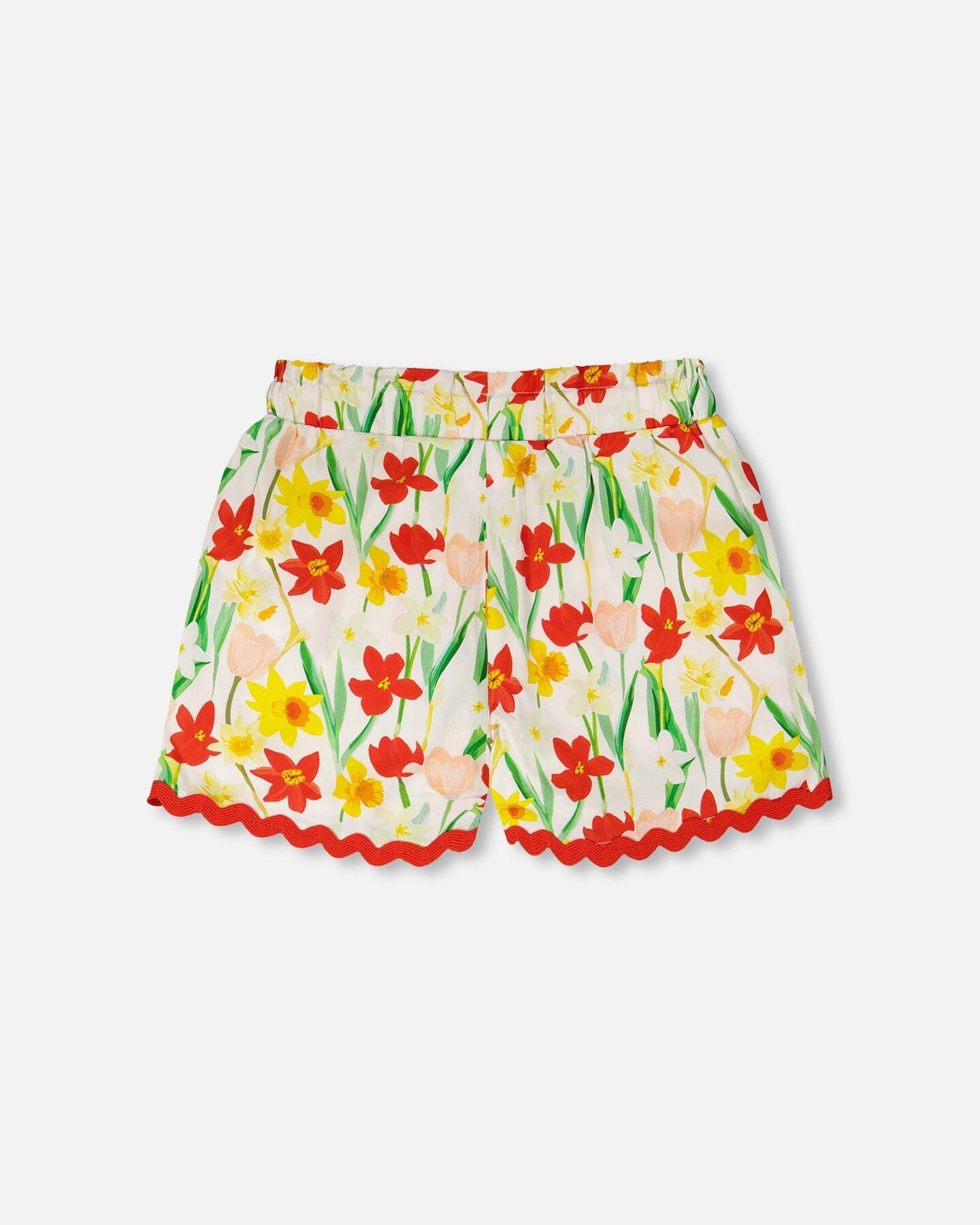 Deux par Deux Girls Viscose Shorts Daffodil Print